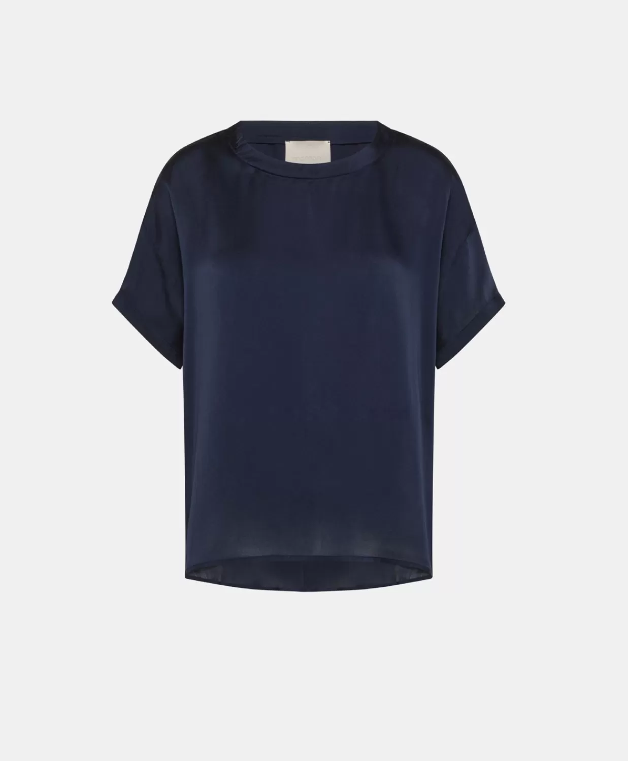 Bluse E Camicie>Momoni Blusa Alonso In Seta Unita - Blu Notte