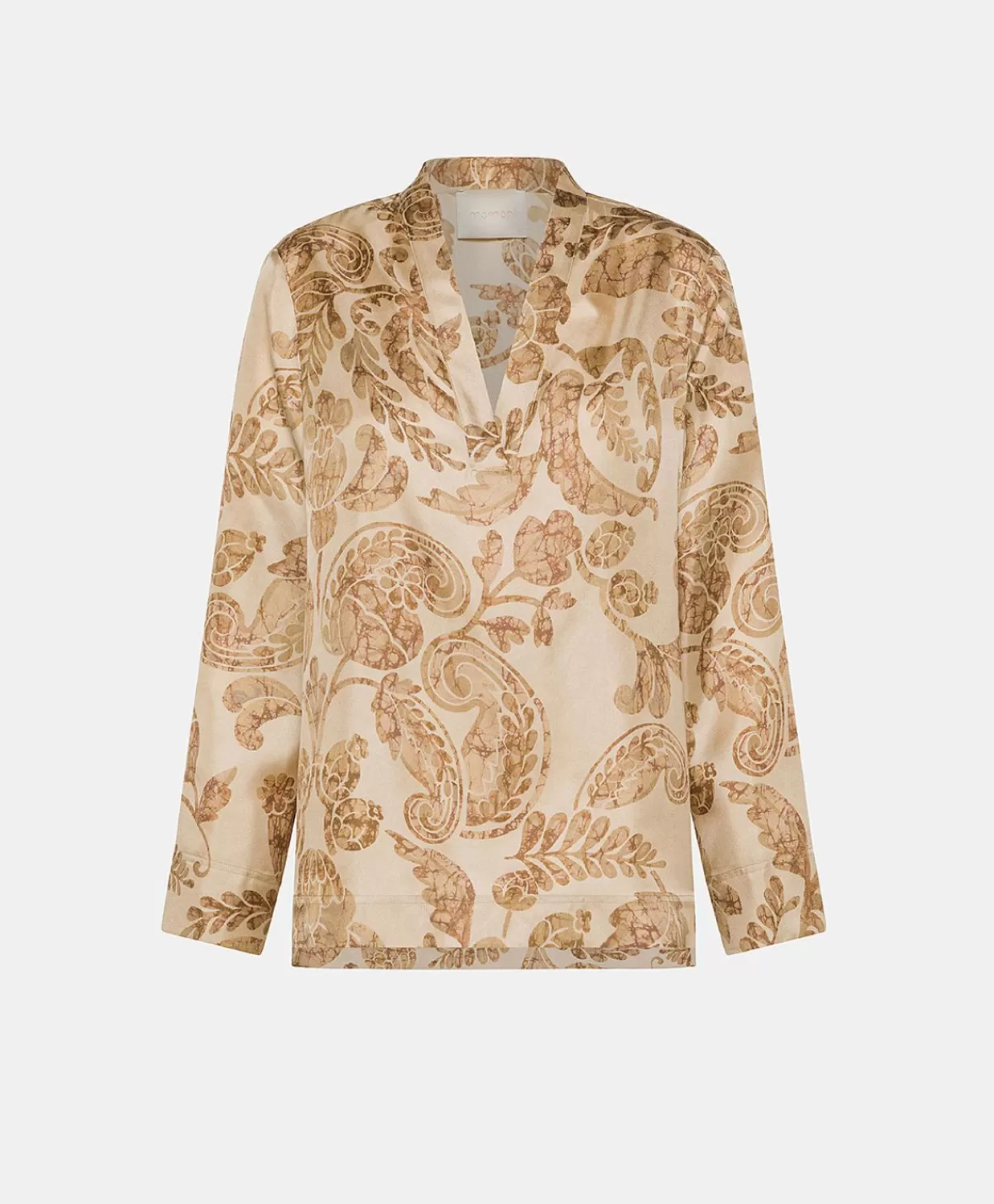Bluse E Camicie>Momoni Blusa Ambroise In Twill Di Seta - Cipria Multicolor