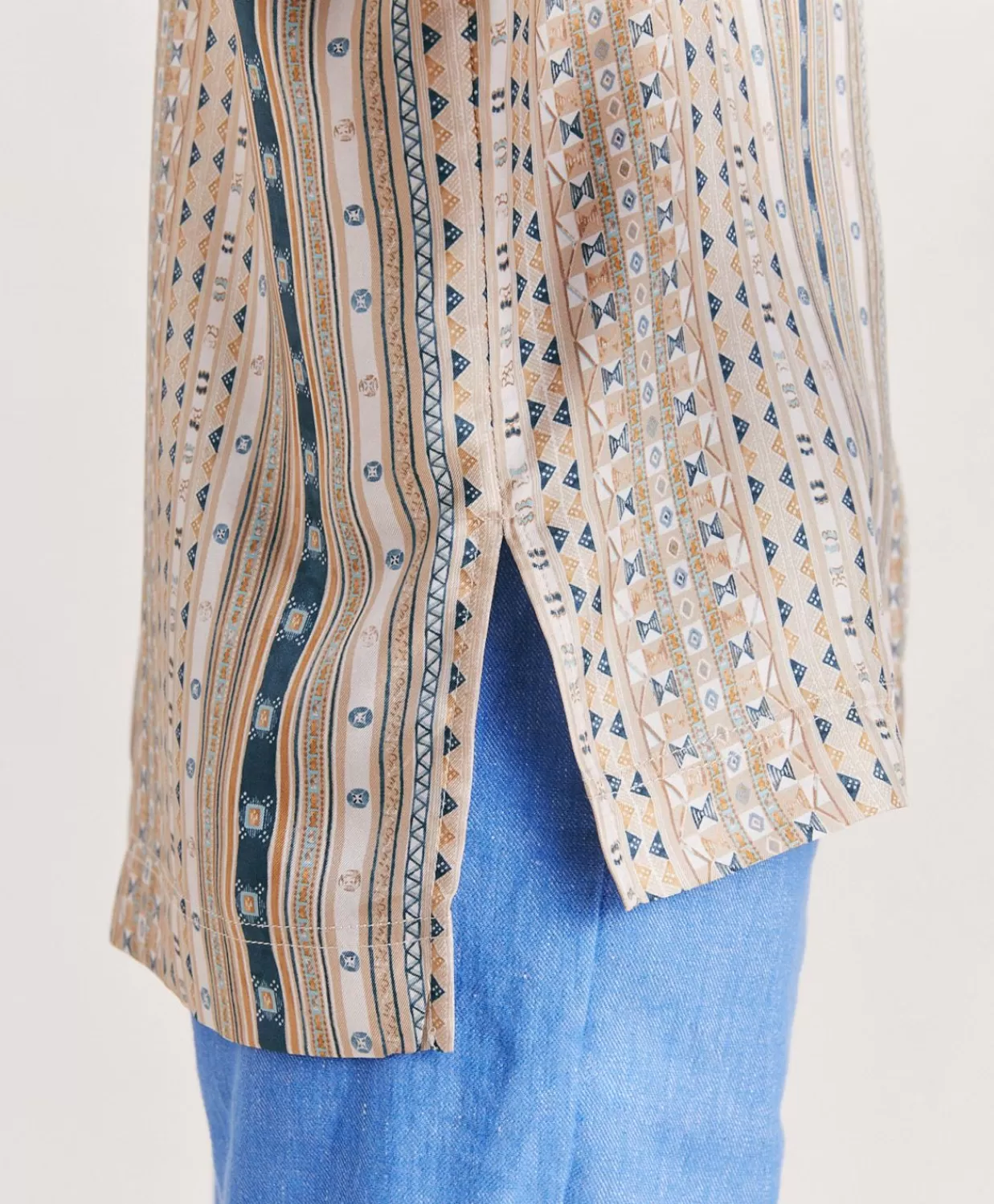 Bluse E Camicie>Momoni Blusa Ambroise In Twill Di Seta - Sabbia Multicolor