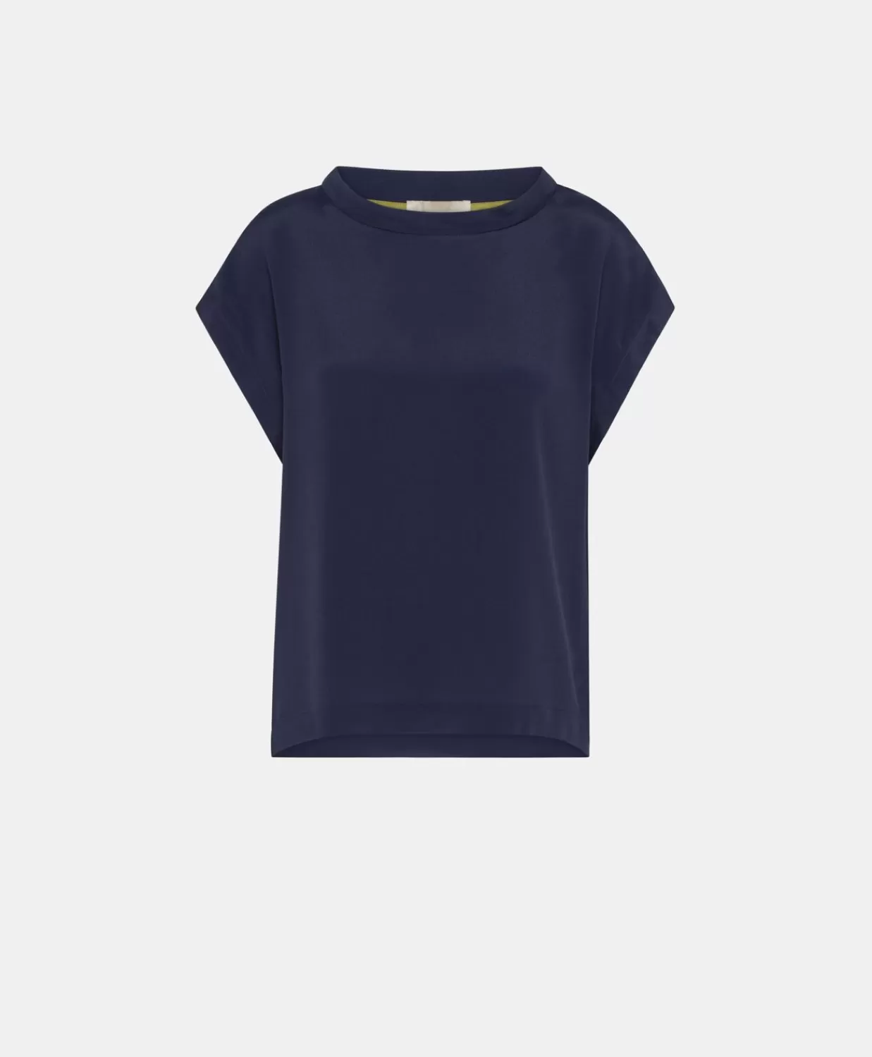 Bluse E Camicie>Momoni Blusa Curacao In Acetato Seta - Blu Notte