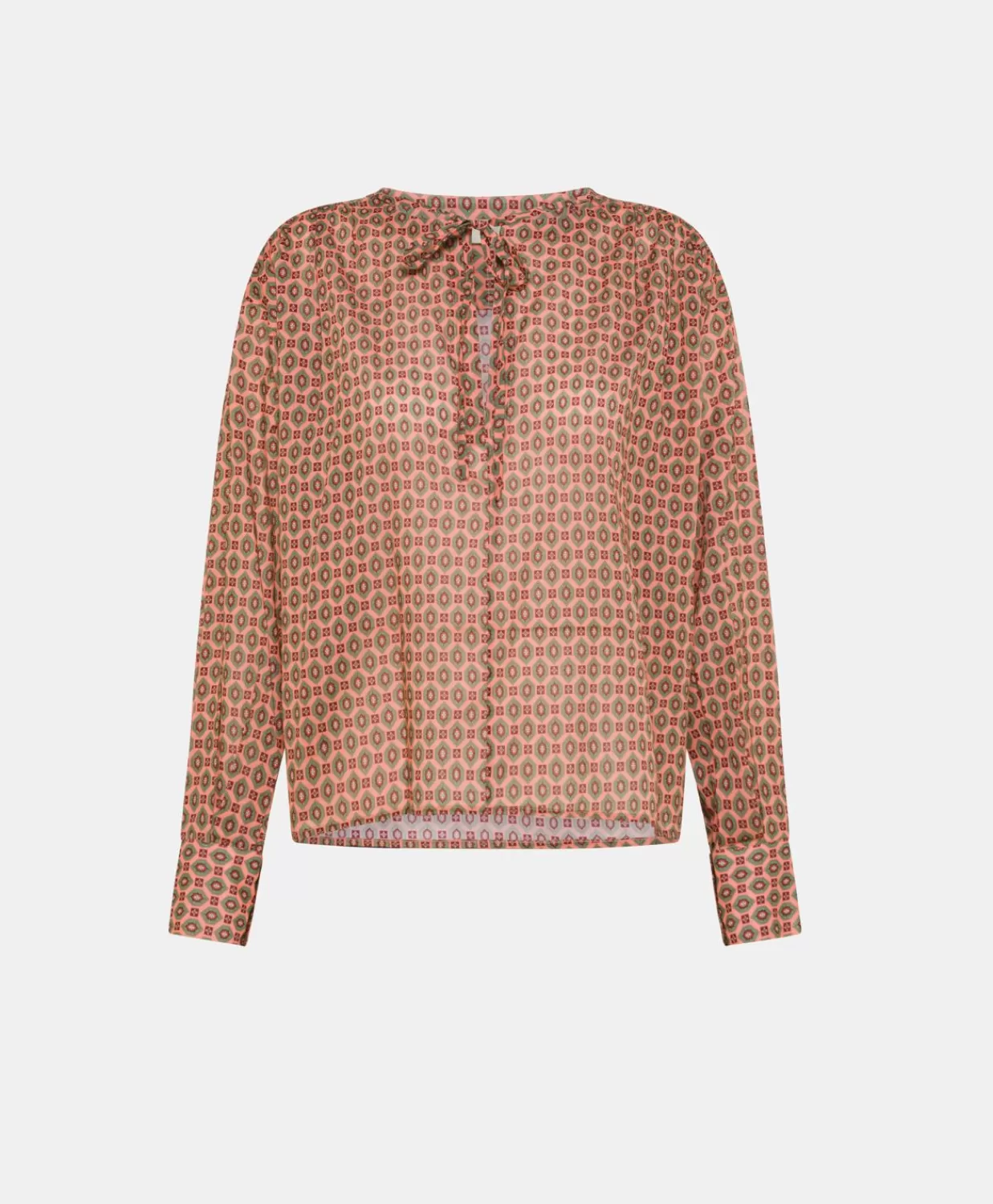 Bluse E Camicie>Momoni Blusa Gipsofilia In Voile Di Cotone Stampato - Corallo