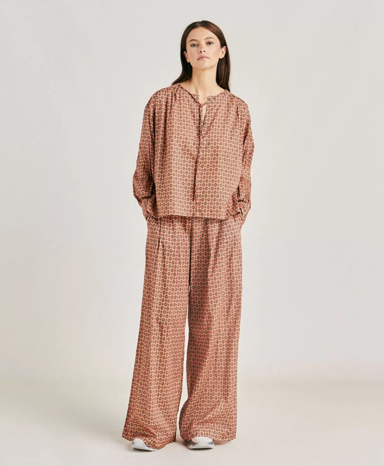 Bluse E Camicie>Momoni Blusa Gipsofilia In Voile Di Cotone Stampato - Corallo