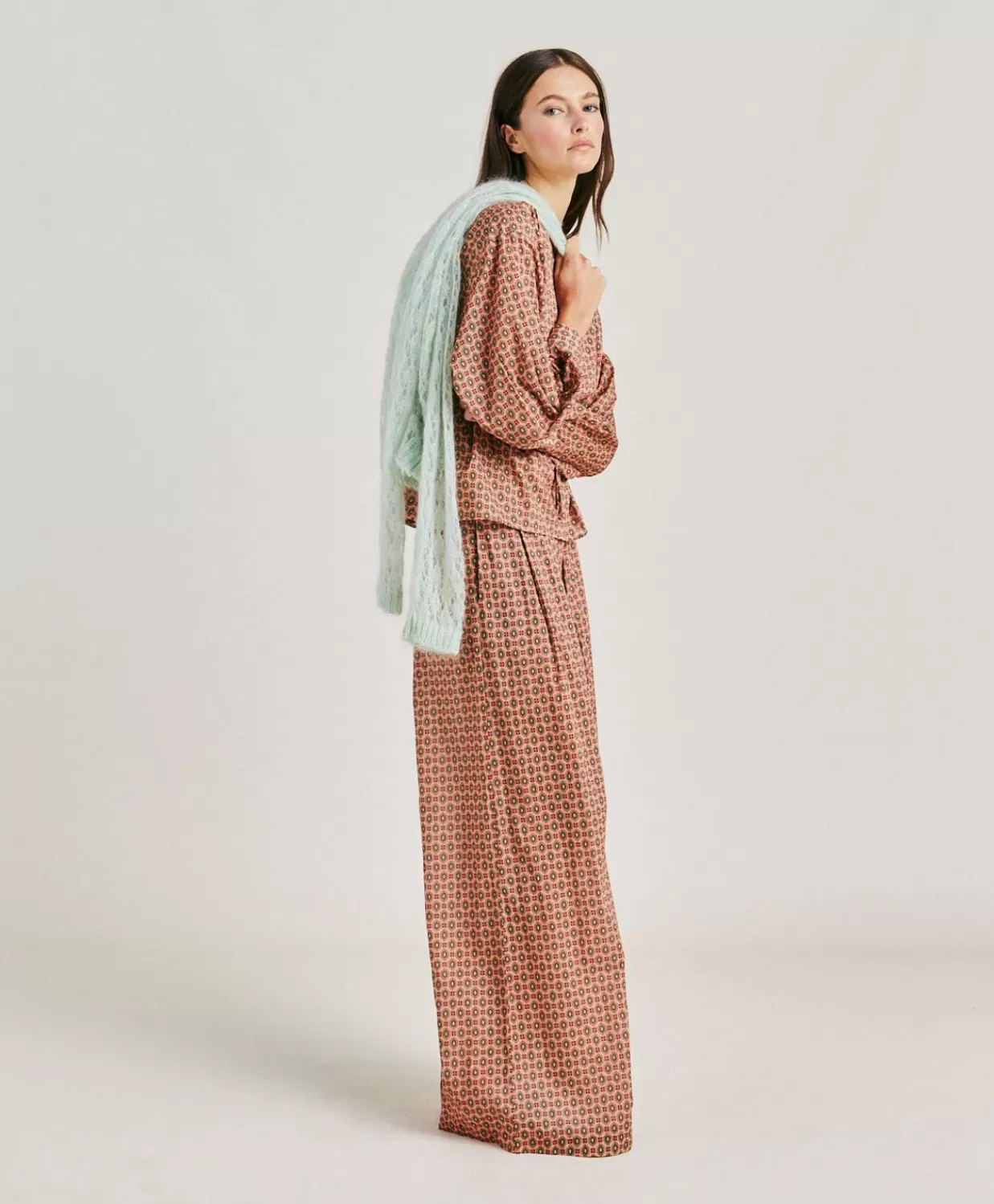 Bluse E Camicie>Momoni Blusa Gipsofilia In Voile Di Cotone Stampato - Corallo