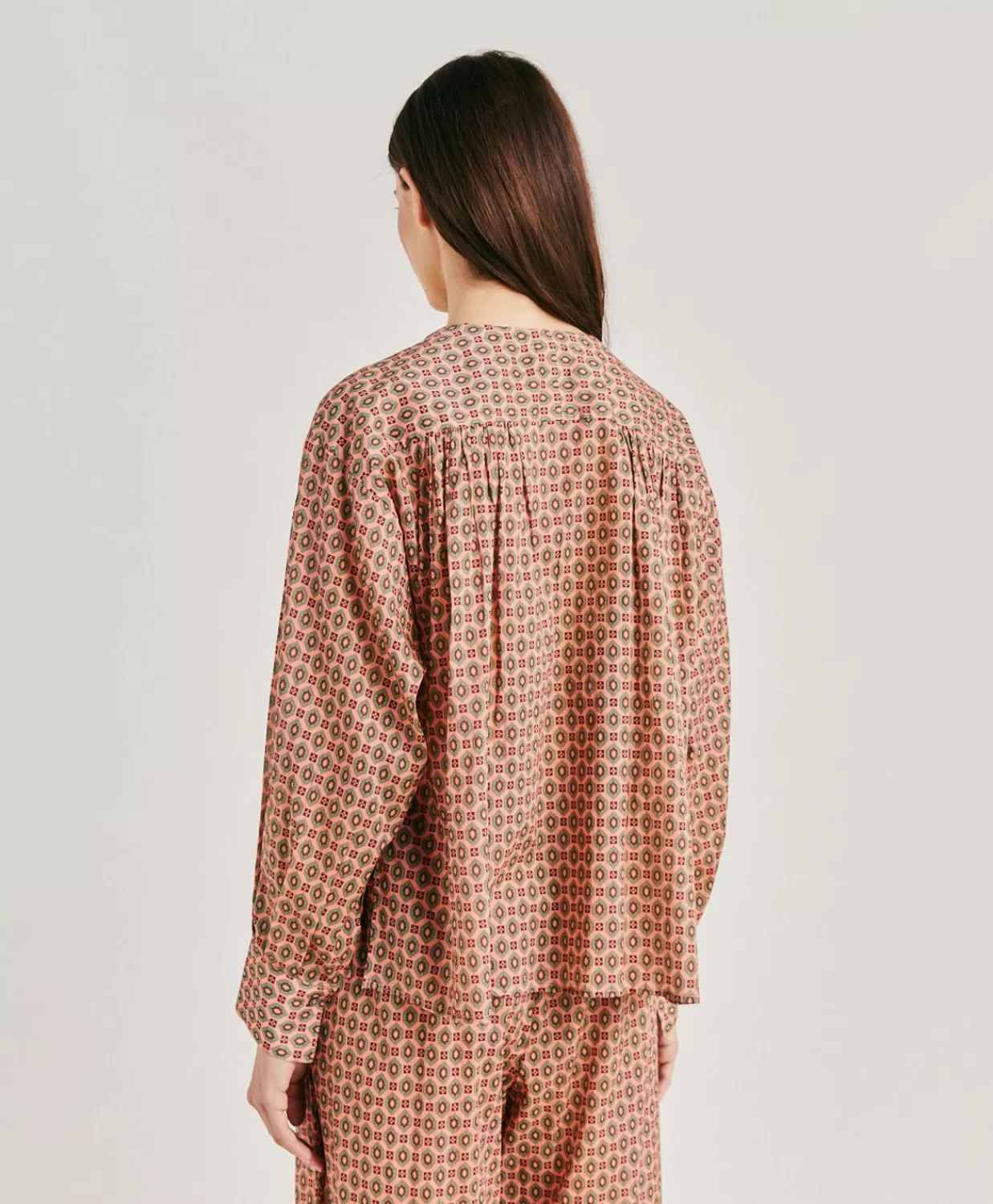 Bluse E Camicie>Momoni Blusa Gipsofilia In Voile Di Cotone Stampato - Corallo