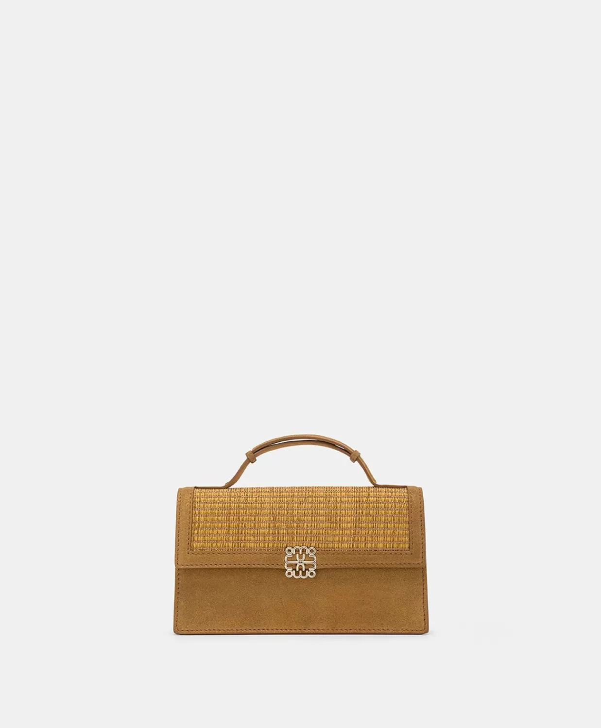 Borse E Pochette>Momoni Borsa A Tracolla Sophie In Pelle Lame' E Raffia - Caramello