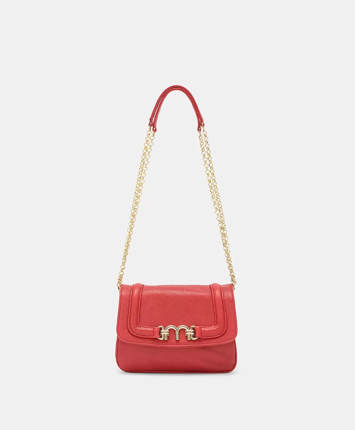 Borse E Pochette>Momoni Borsa Mimi Flore In Pelle - Rouge