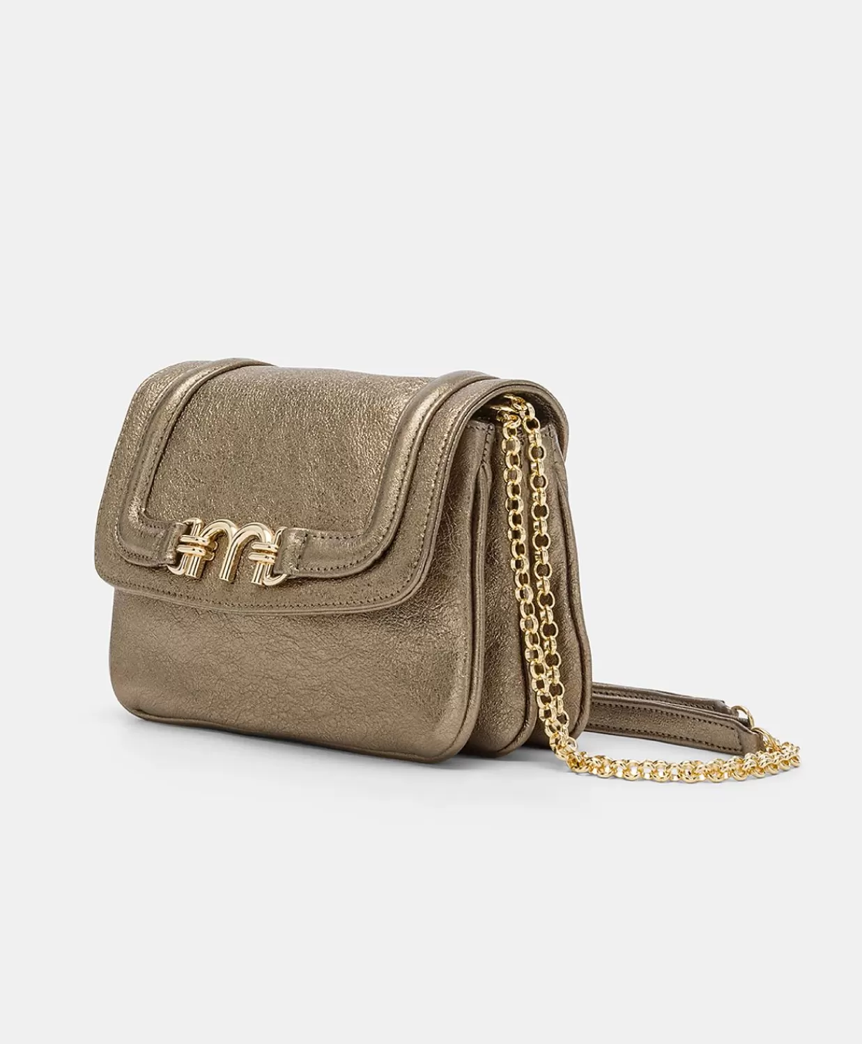 Borse E Pochette>Momoni Borsa Mimi Flore In Pelle Laminata - Canna Fucile