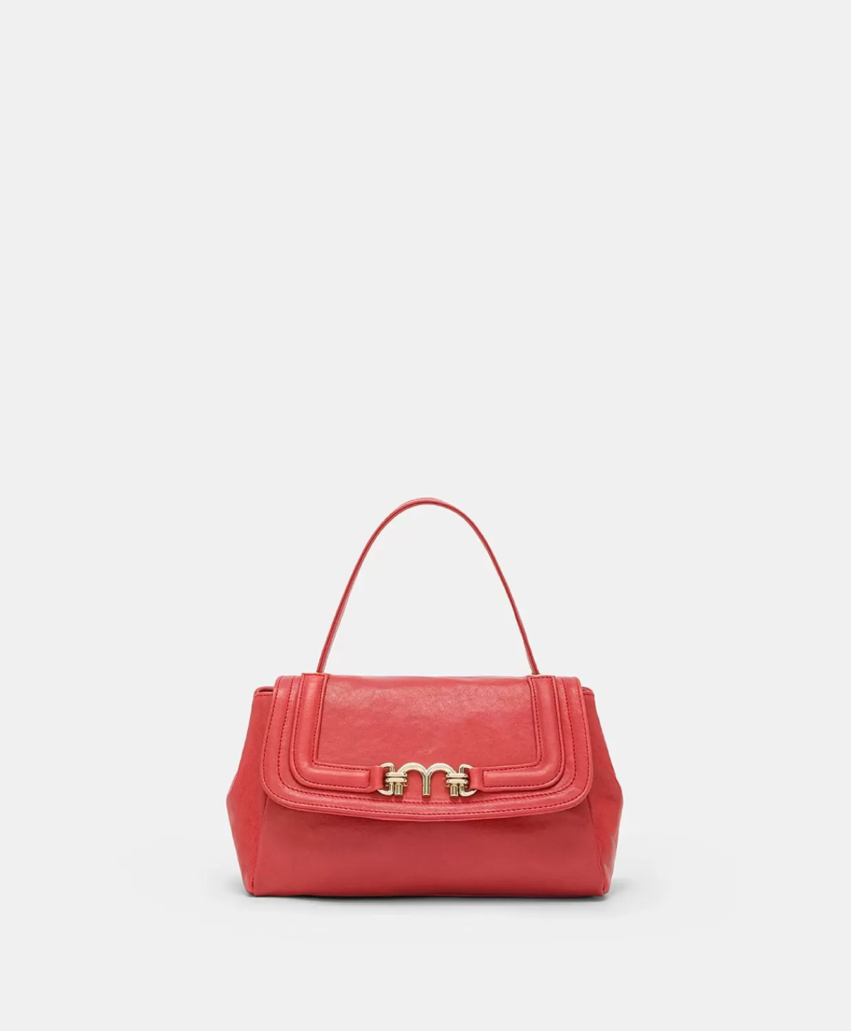 Borse E Pochette>Momoni Borsa Petit Flore In Pelle - Rosso