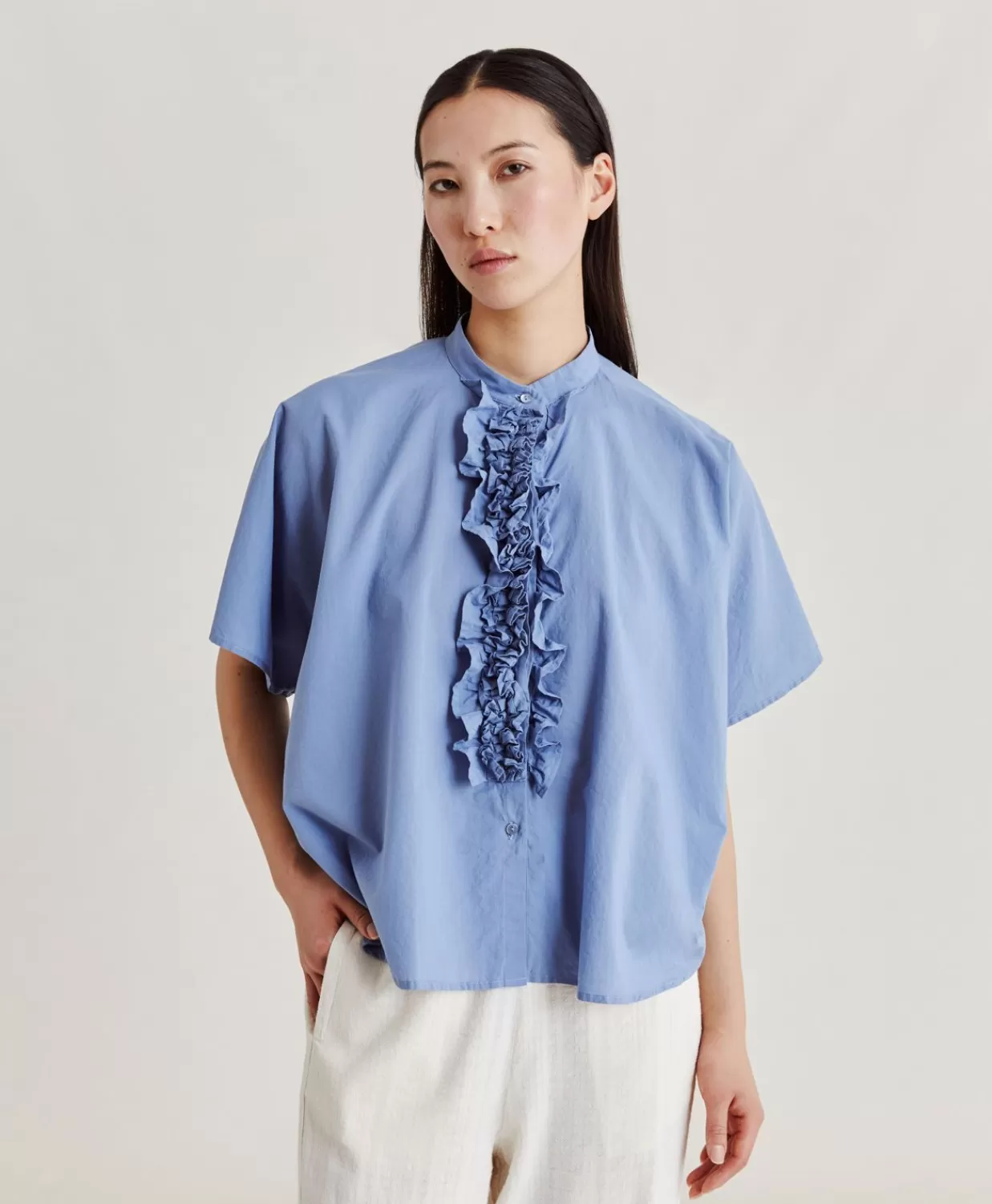 Bluse E Camicie>Momoni Camica Berenice Con Voile Di Cotone - Polveroso