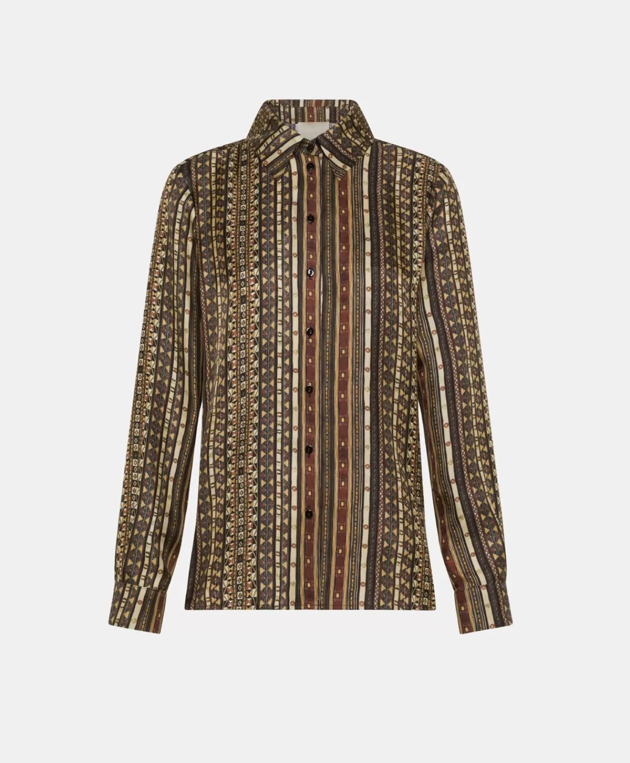 Bluse E Camicie>Momoni Camicia Arles In Twill Di Seta - Nero Multicolor