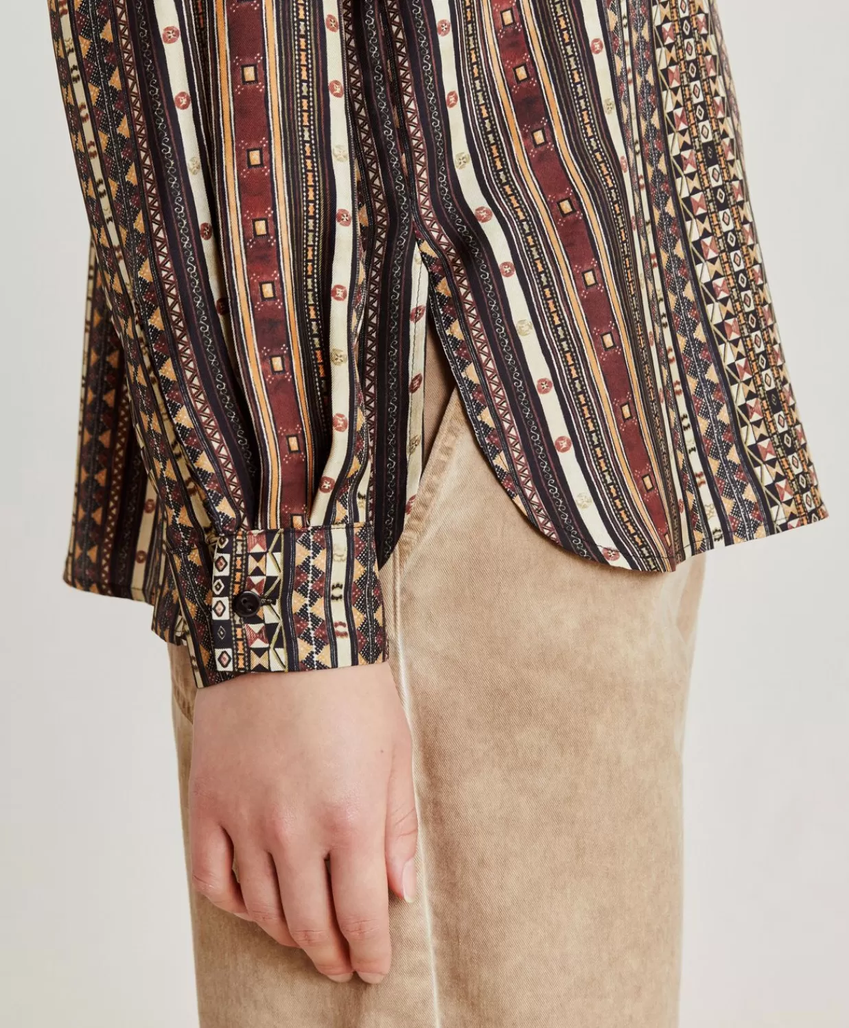 Bluse E Camicie>Momoni Camicia Arles In Twill Di Seta - Nero Multicolor