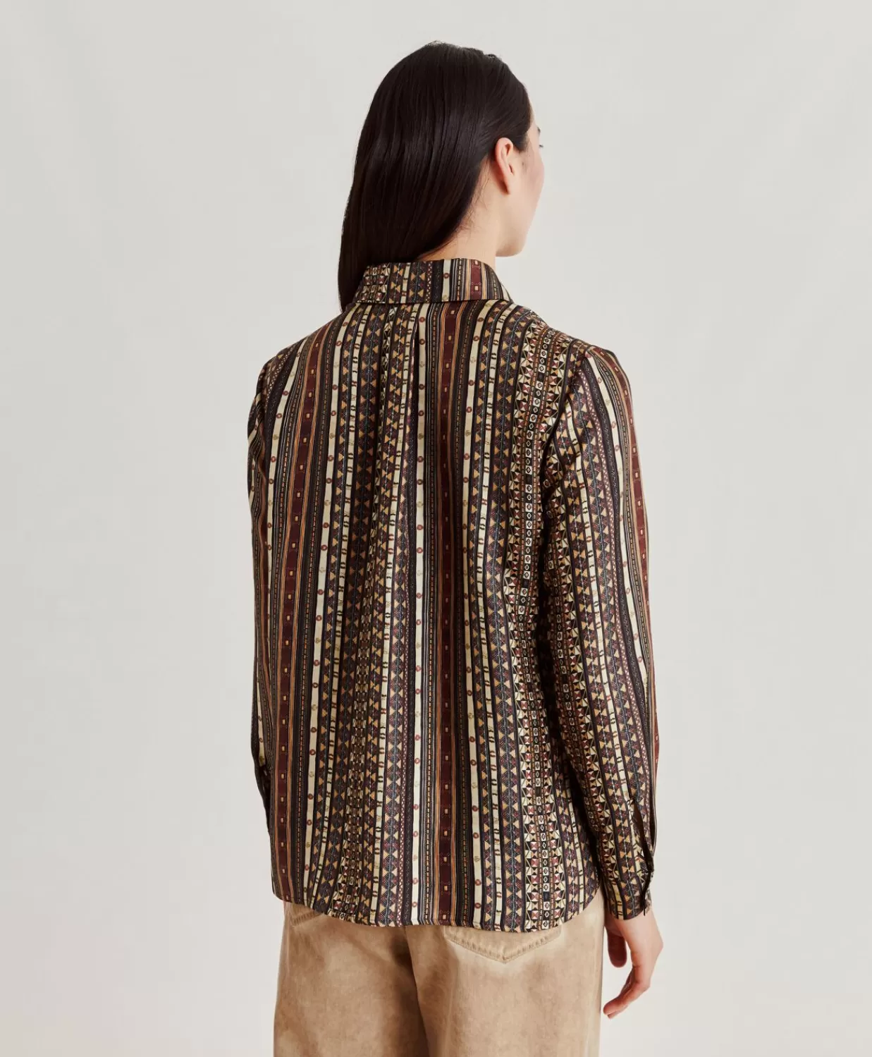 Bluse E Camicie>Momoni Camicia Arles In Twill Di Seta - Nero Multicolor