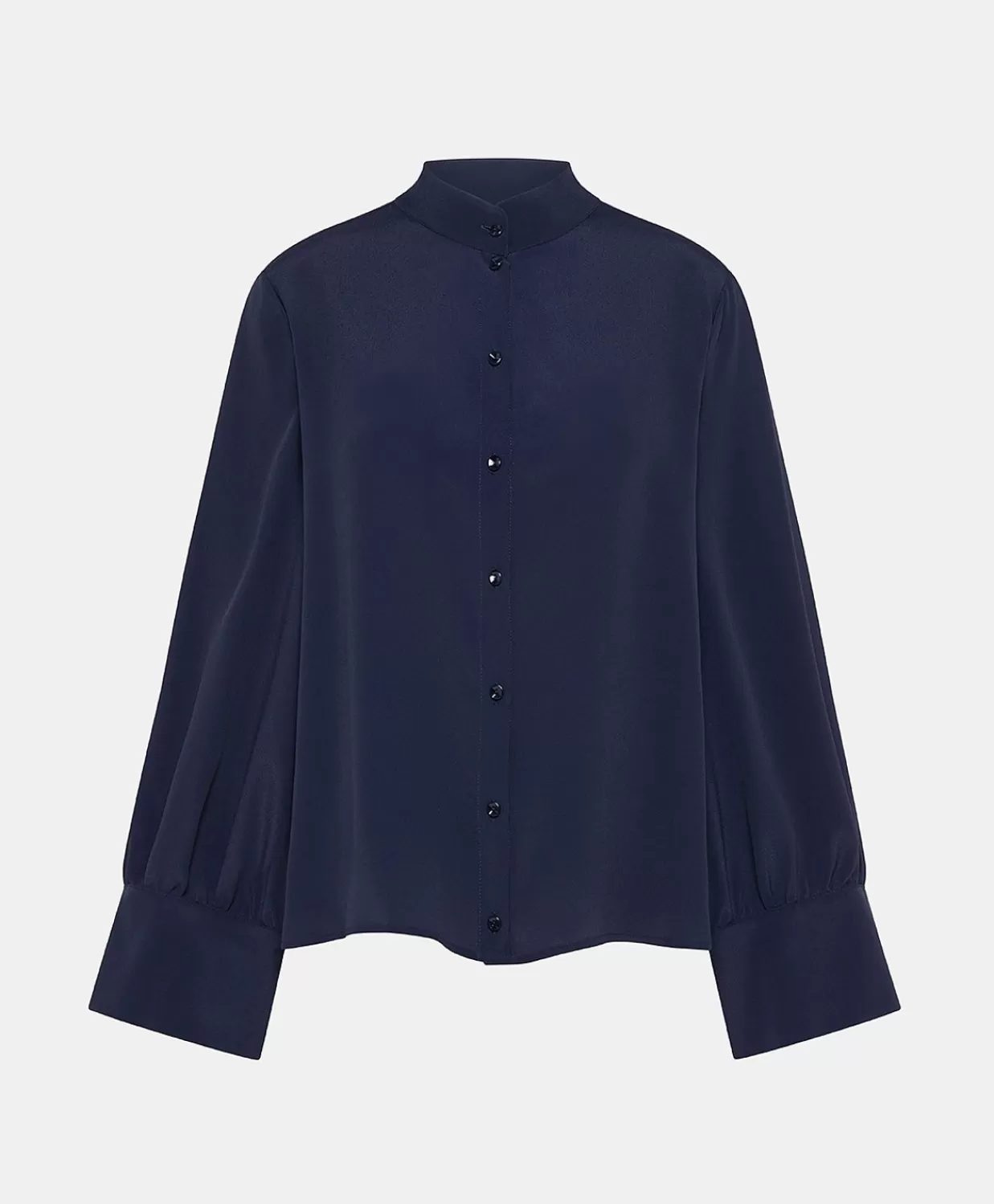 Bluse E Camicie>Momoni Camicia Franklin In Acetato Seta - Blu Notte