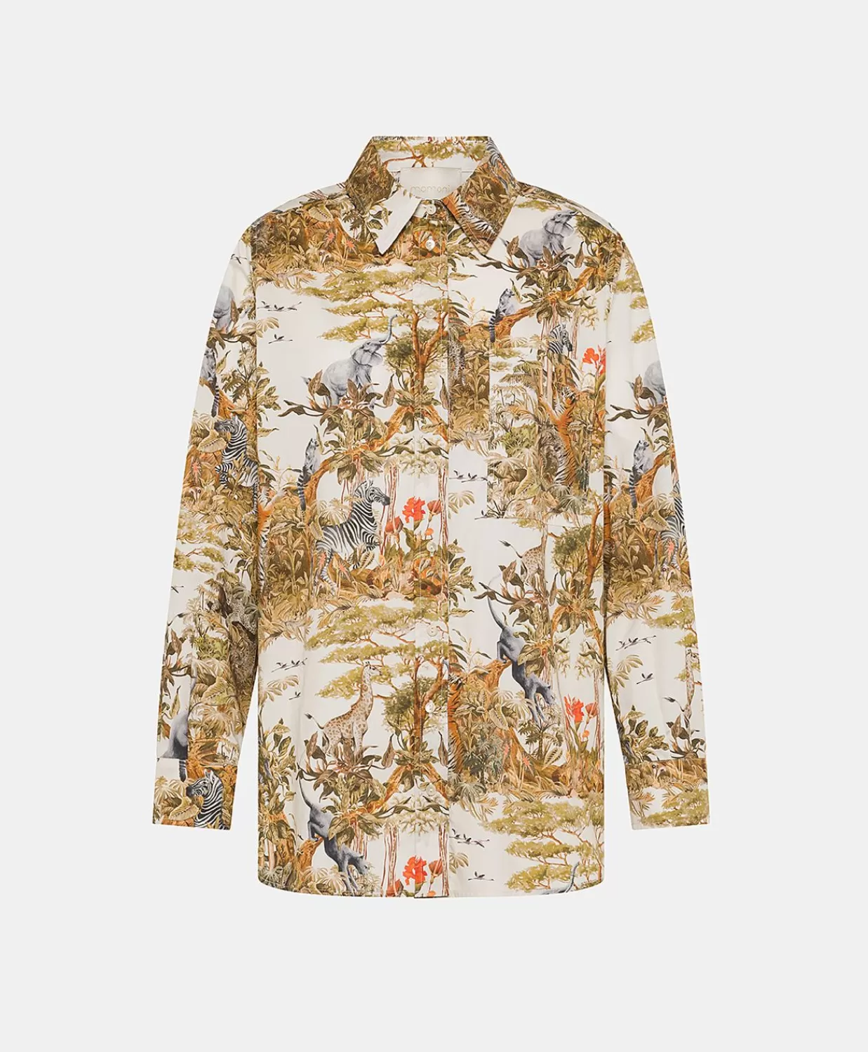 Completi E Talleur>Momoni Camicia Ostina In Popeline - Panna / Multicolor
