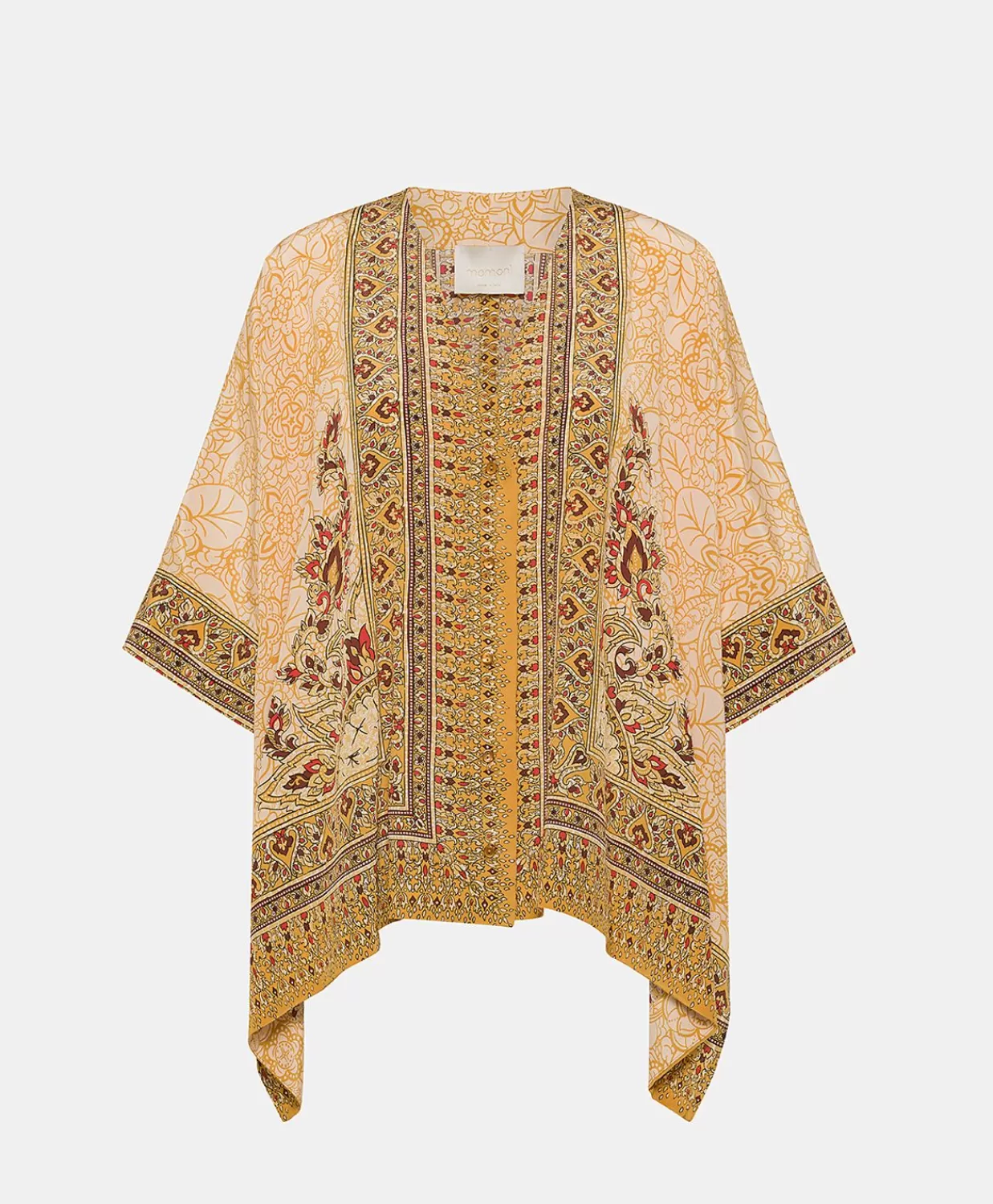 Bluse E Camicie>Momoni Camicia Ray In Crepe De Chine - Bruciato/Multicolor