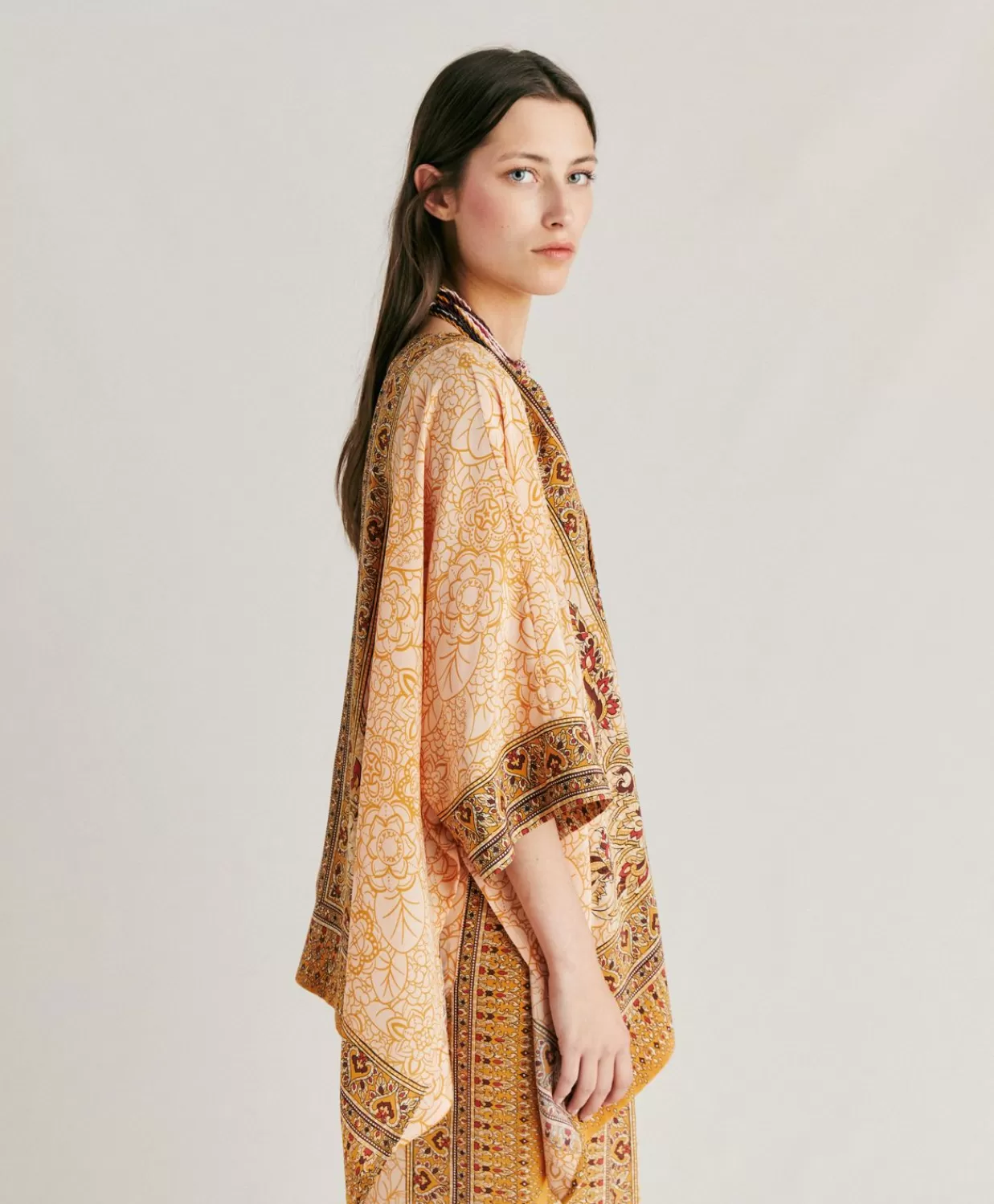 Bluse E Camicie>Momoni Camicia Ray In Crepe De Chine - Bruciato/Multicolor