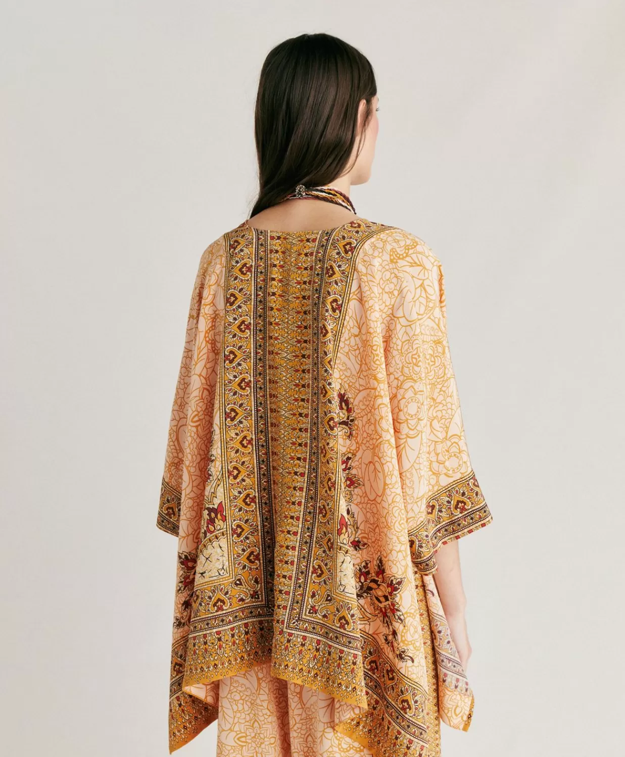 Bluse E Camicie>Momoni Camicia Ray In Crepe De Chine - Bruciato/Multicolor