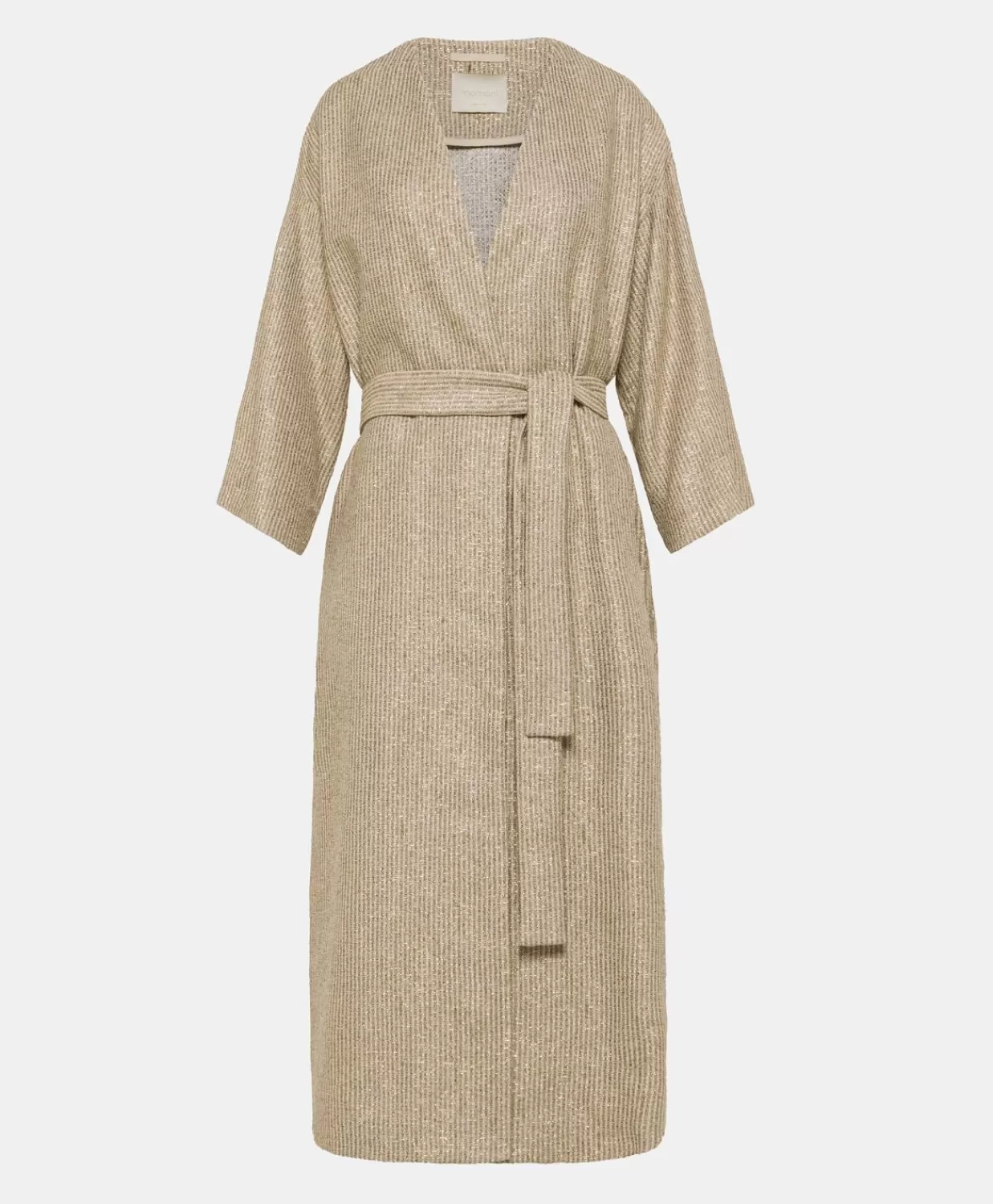 Trench E Cappotti>Momoni Cappotto Calla A Stuoia Lurex - Sabbia Multicolor