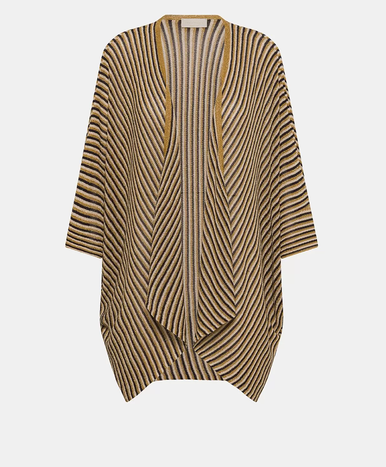 Maglieria>Momoni Cardigan Divina Perlata A Righe - Multicolor