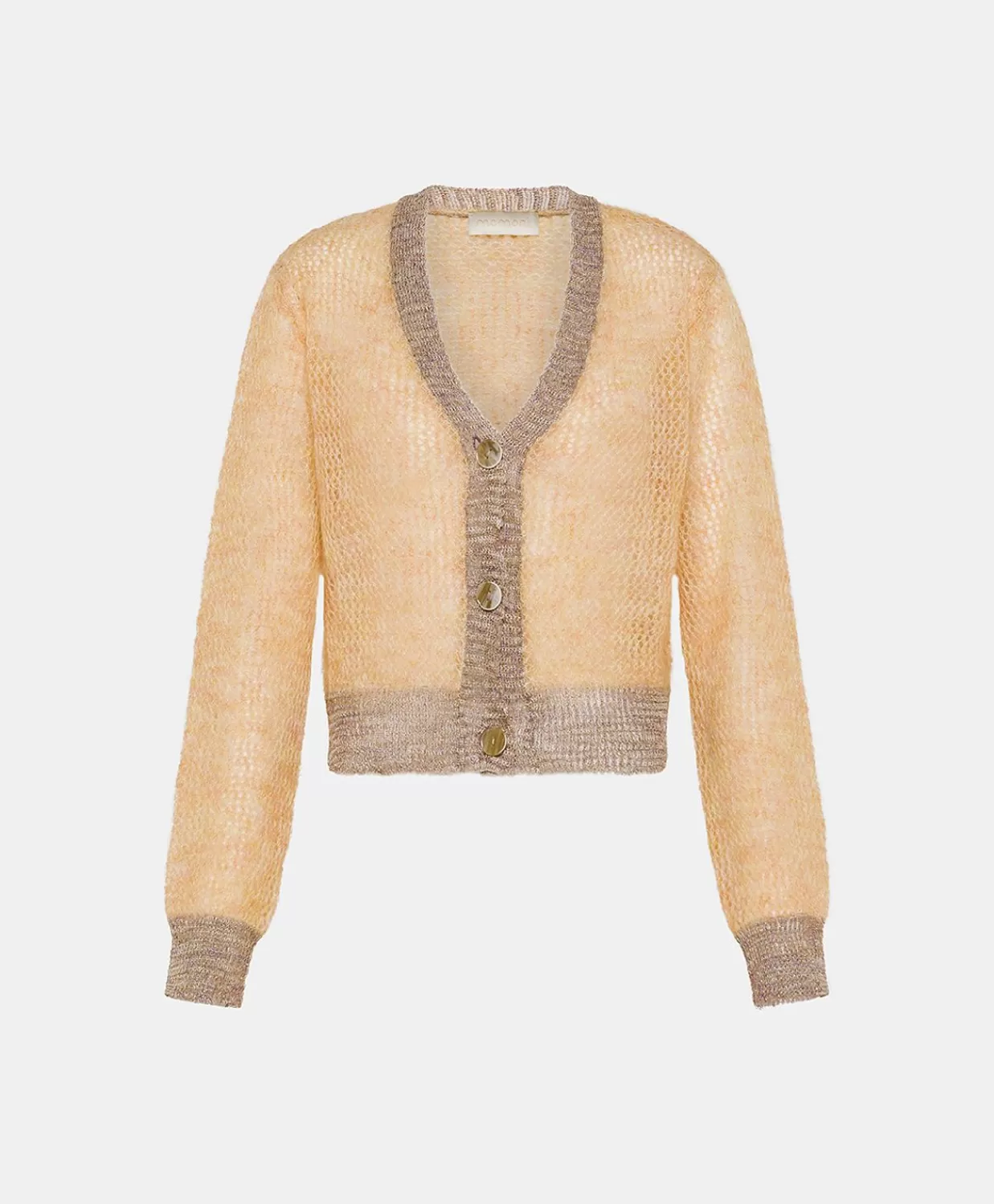 Maglieria>Momoni Cardigan Dream In Soft Mohair - Arancio