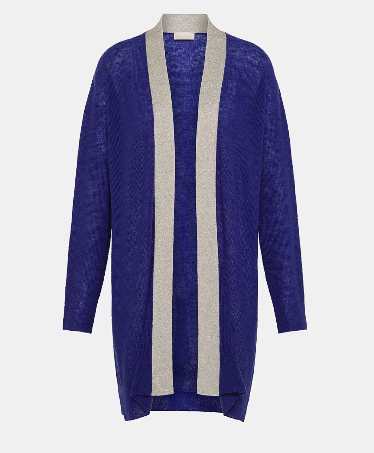 Maglieria>Momoni Cardigan Flossy Perlata Dettagli Lurex - Bluette