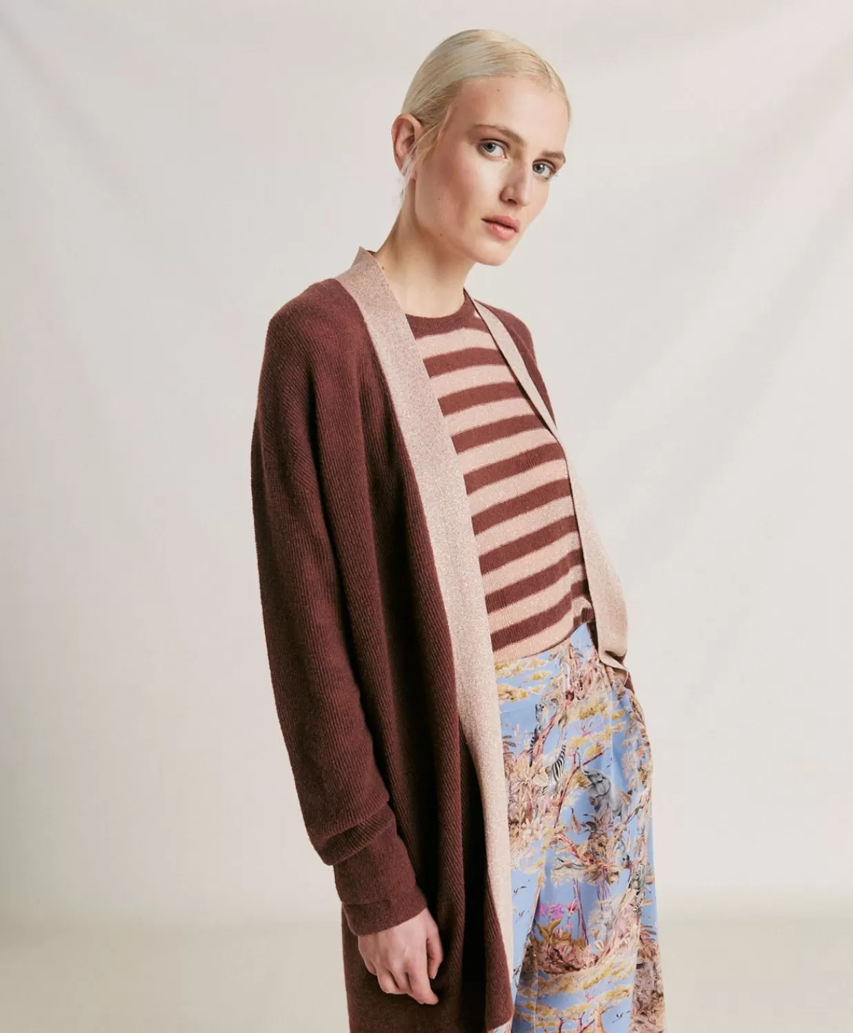 Maglieria>Momoni Cardigan Flossy Perlata Dettagli Lurex - Glace'