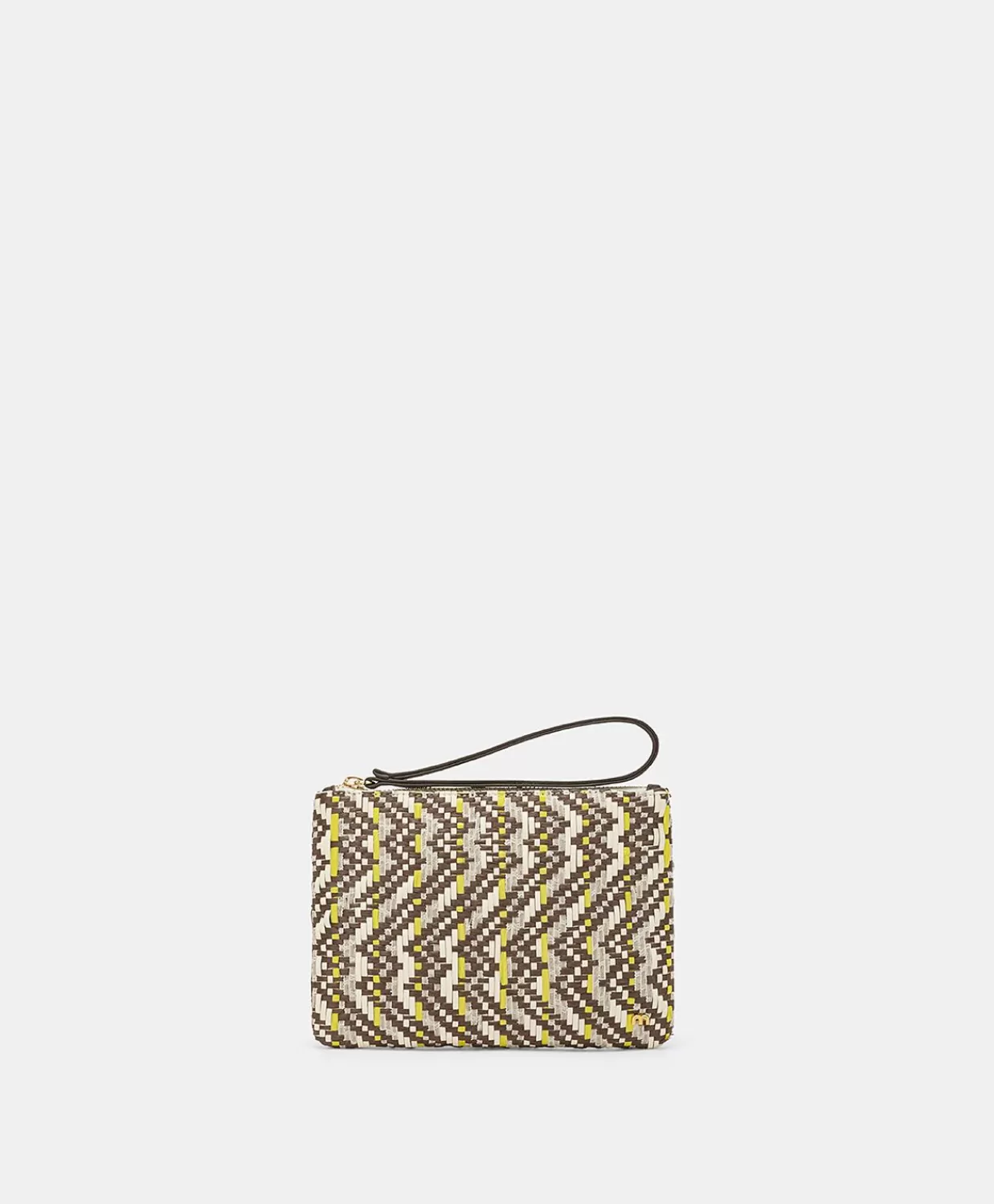 Borse E Pochette>Momoni Clutch Fragua Con Intreccio - Marrone / Multicolor