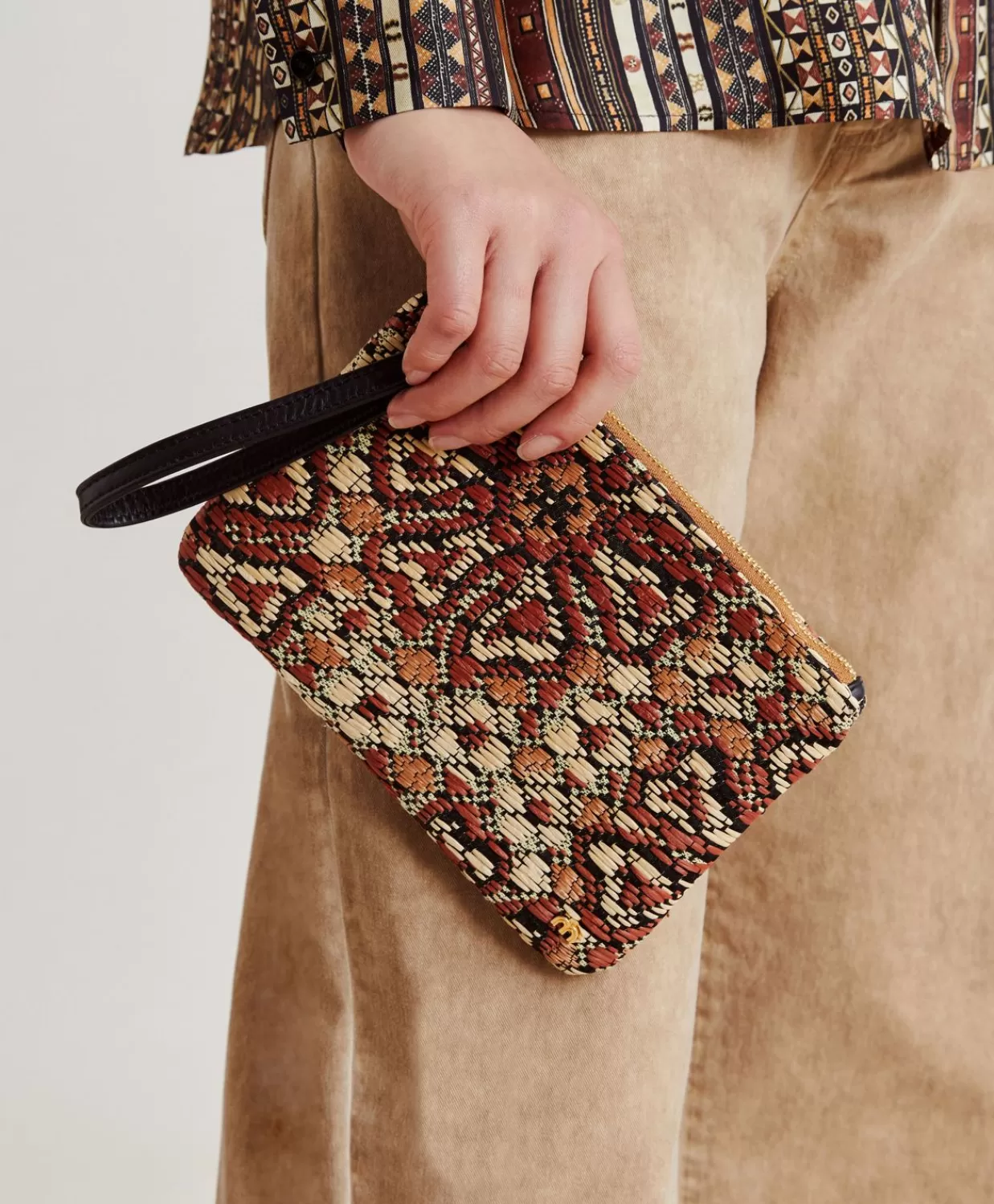 Borse E Pochette>Momoni Clutch Fragua Con Intreccio - Nero Multicolor