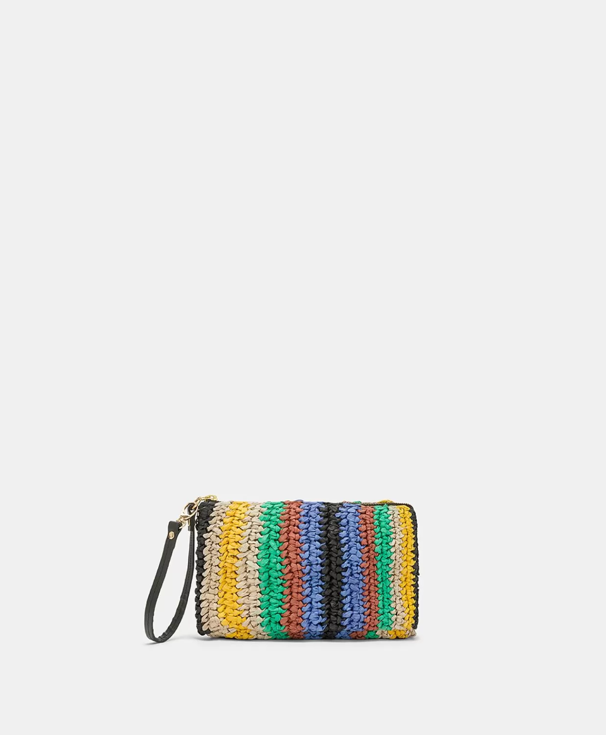 Borse E Pochette>Momoni Clutch Yamir In Raffia A Righe - Multicolor