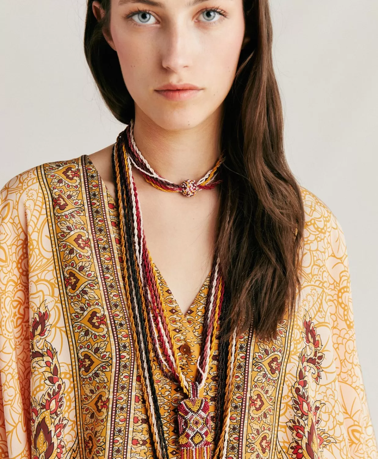 Bijoux>Momoni Collana Vidrier Con Perline - Bruciato/Multicolor