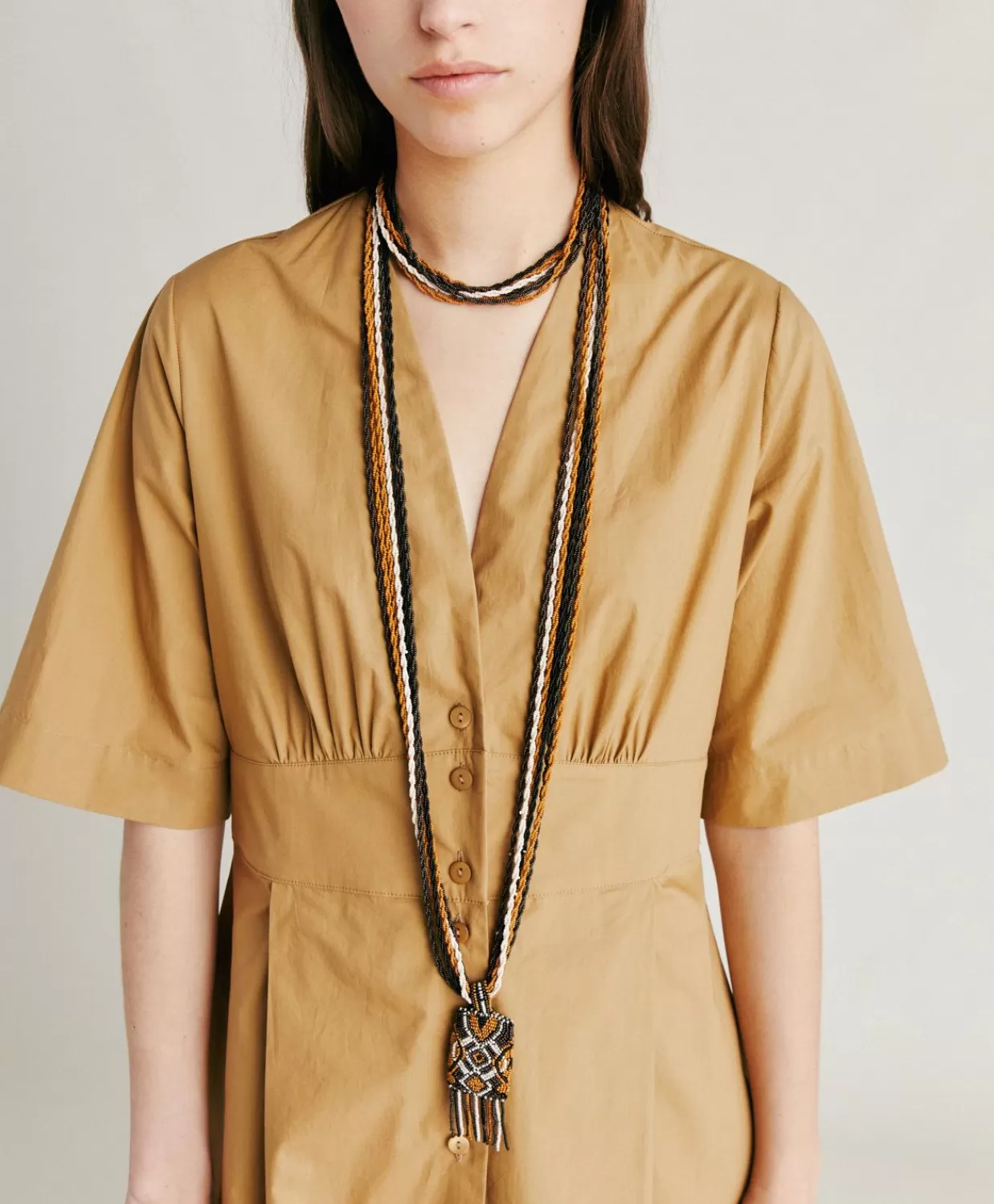 Bijoux>Momoni Collana Vidrier Con Perline - Cacao Multicolor