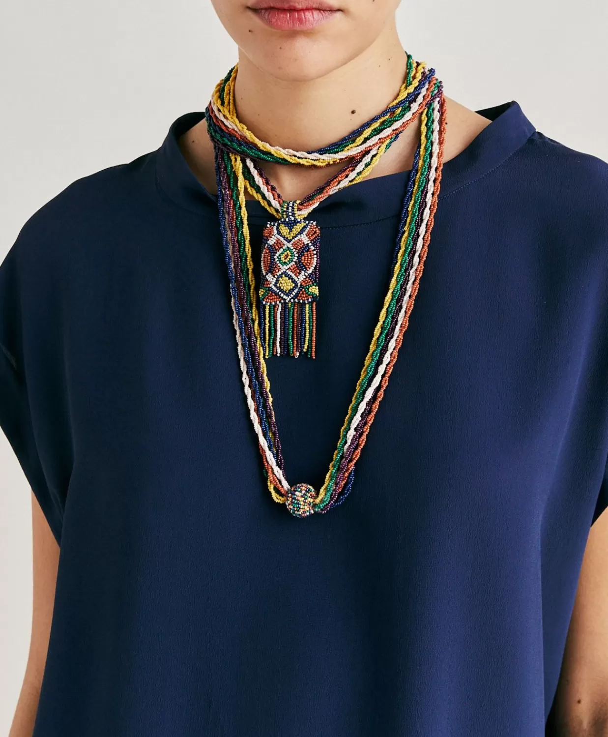 Bijoux>Momoni Collana Vidrier Con Perline - Verde/Multicolor