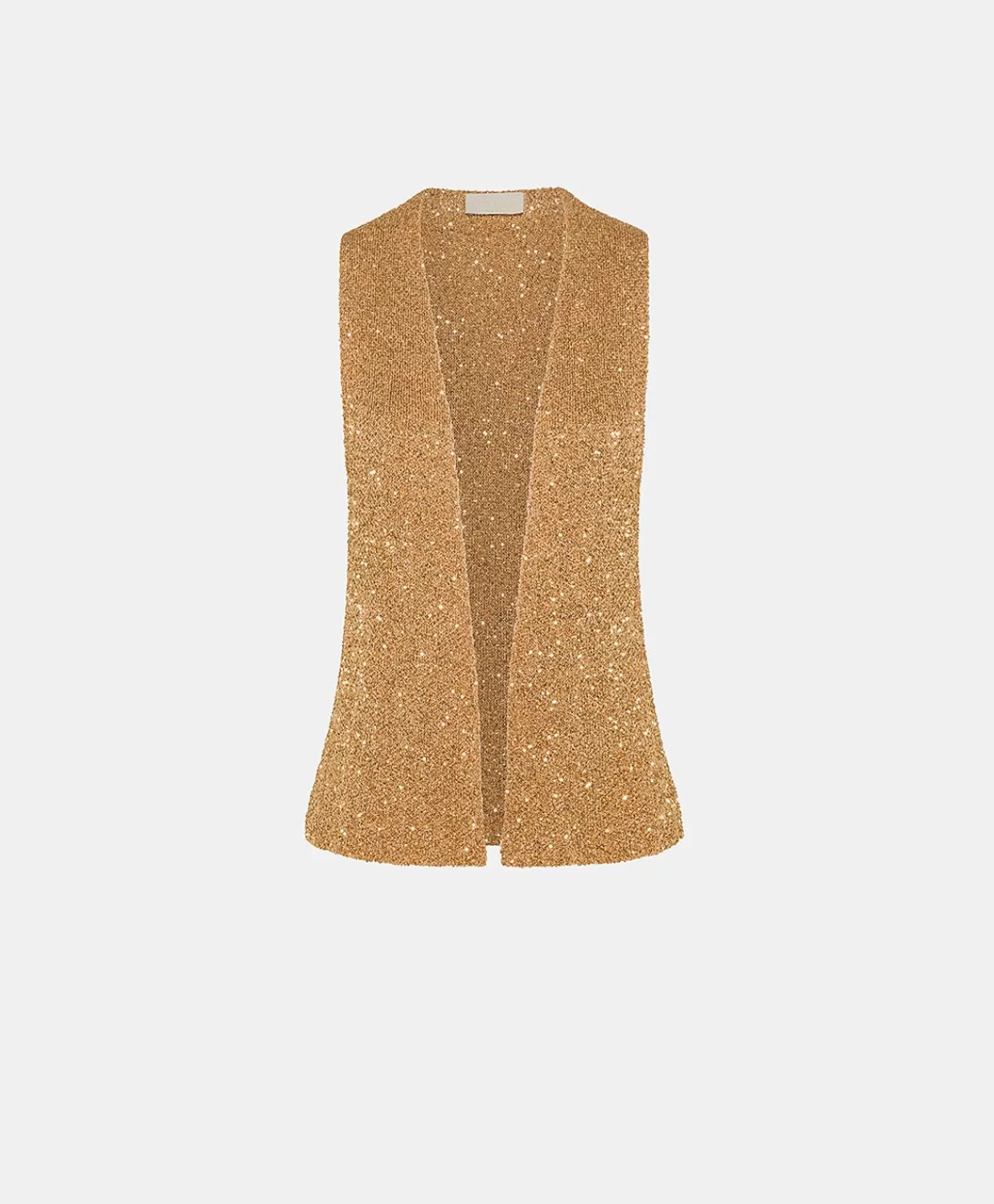 Maglieria>Momoni Gilet Adrien Con Paillettes - Bronzo