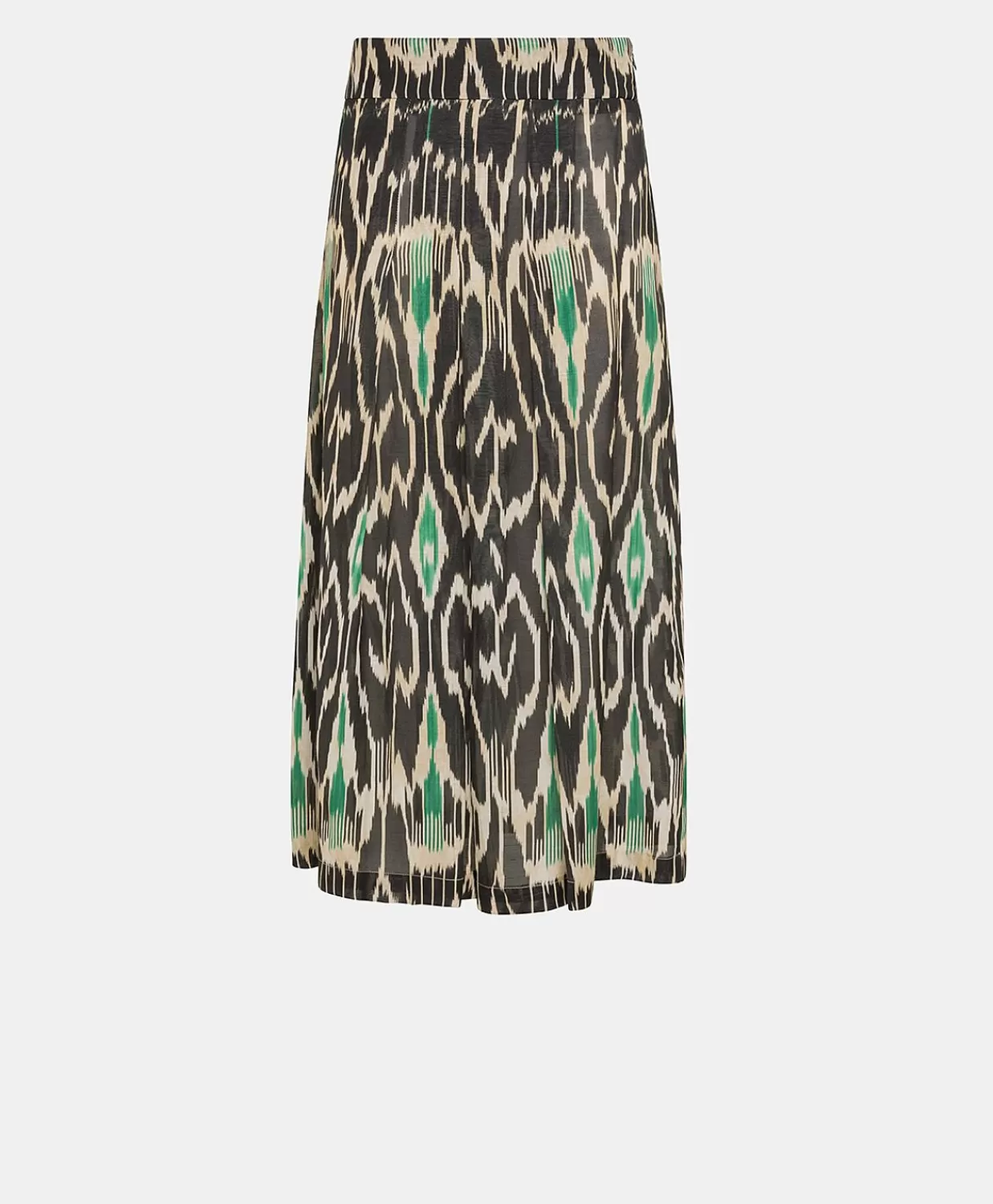 Gonne>Momoni Gonna Celestin In Viscosa Lino - Nero Multicolor