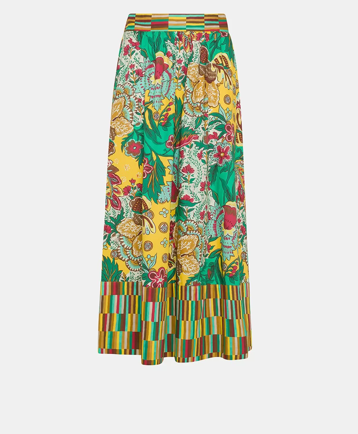 Gonne>Momoni Gonna Iris In Popeline - Multicolor Giallo