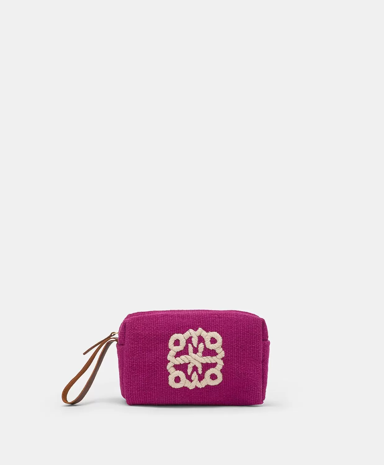 Borse E Pochette>Momoni Make Up Bag Pira In Canvas Con Ricamo - Ciclamino