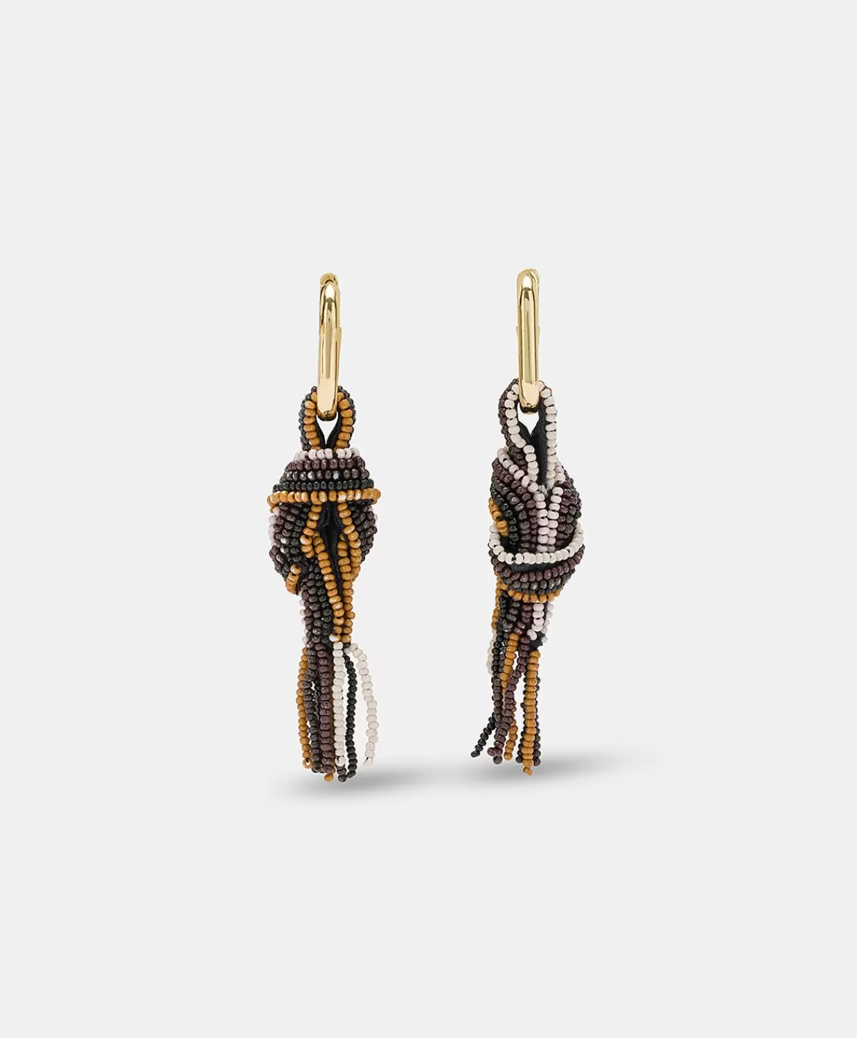 Bijoux>Momoni Orecchini Nodu Con Perline - Cacao Multicolor