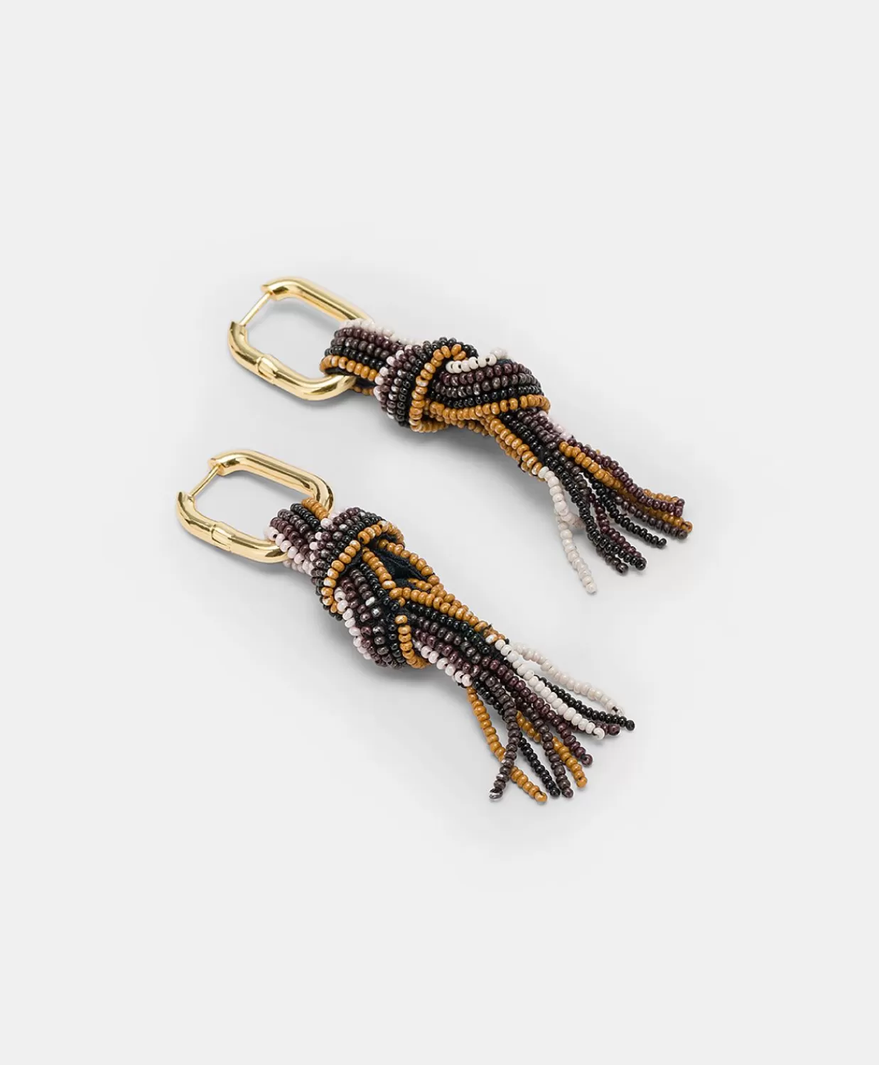Bijoux>Momoni Orecchini Nodu Con Perline - Cacao Multicolor