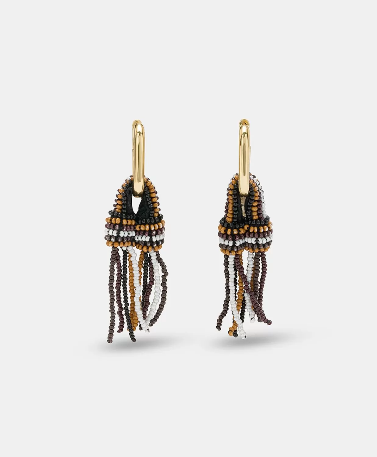 Bijoux>Momoni Orecchini Zimmari Con Perline - Cacao Multicolor