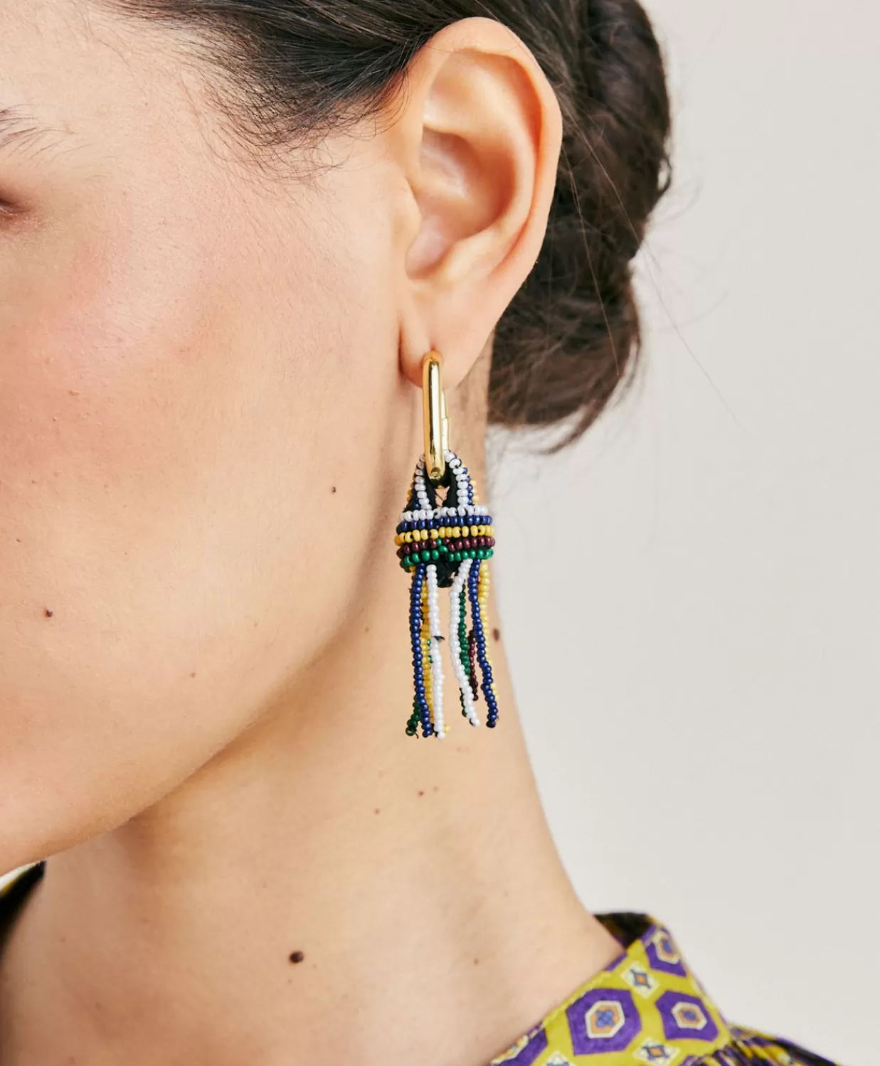 Bijoux>Momoni Orecchini Zimmari Con Perline - Verde Multicolor