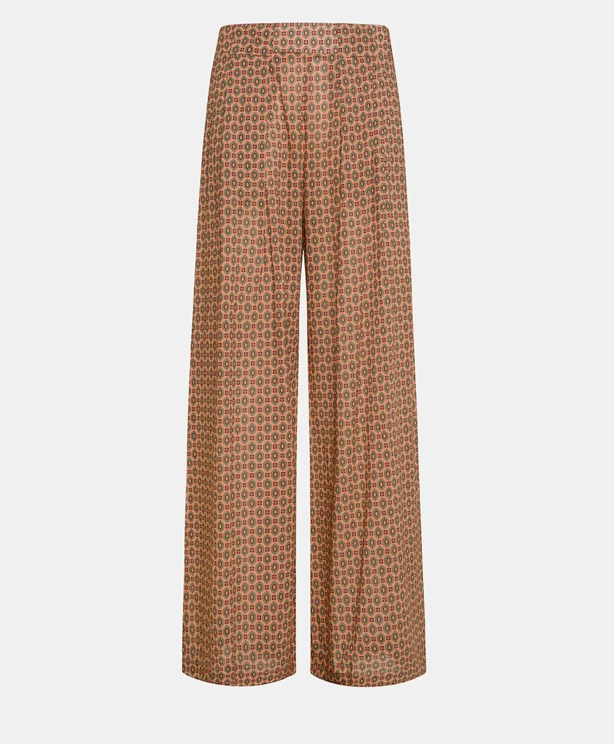 Pantaloni E Shorts>Momoni Pantaloni Aspen In Voile Cotone Stampato - Corallo