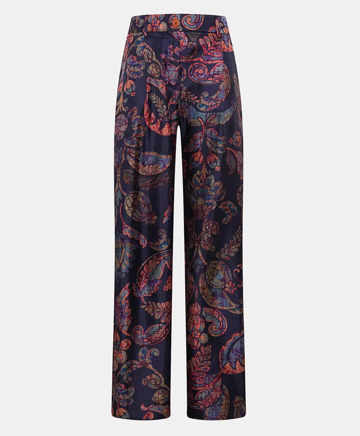 Completi E Talleur>Momoni Pantaloni Austin In Twill Di Seta - Blu Notte Multicolor