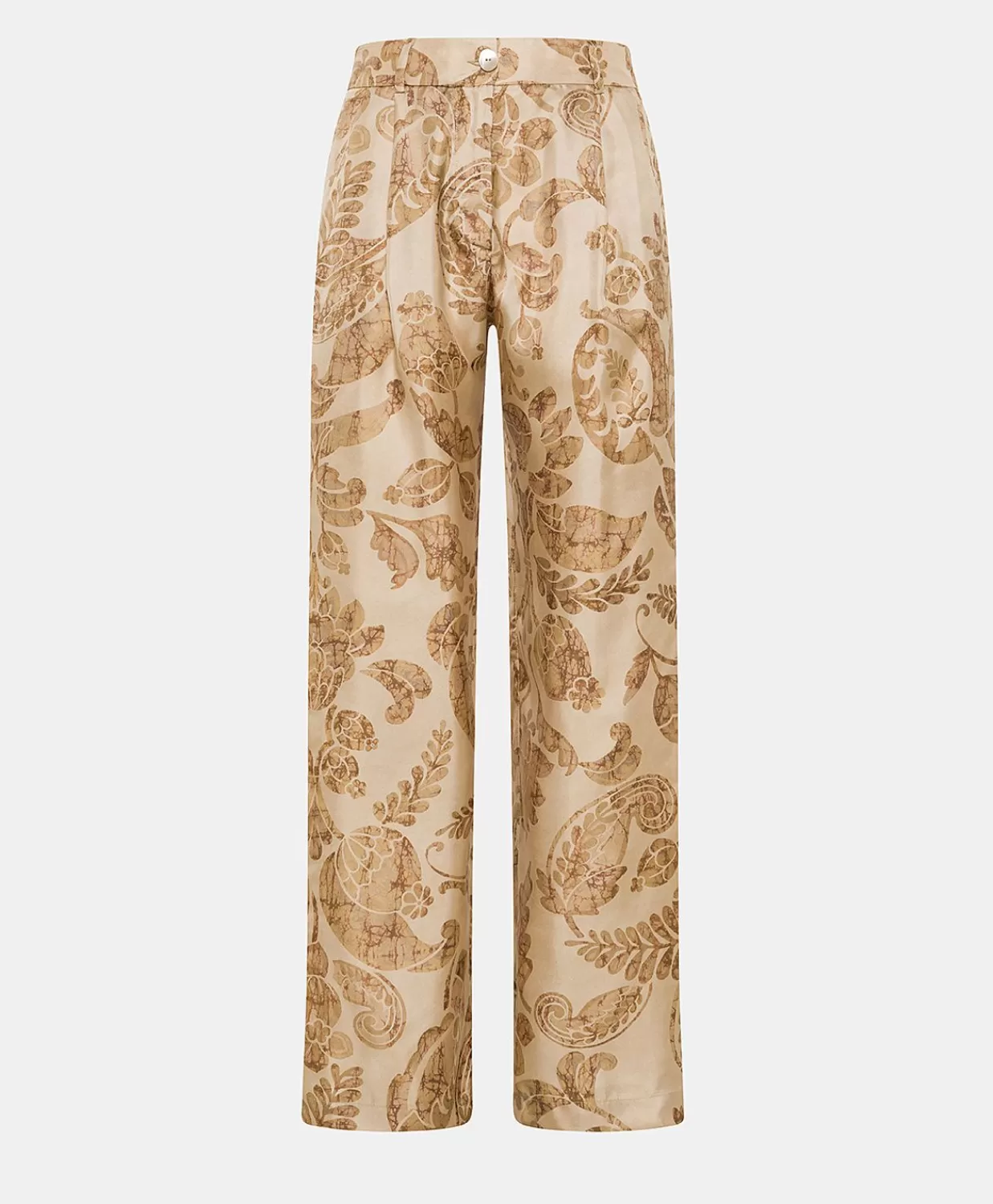 Pantaloni E Shorts>Momoni Pantaloni Austin In Twill Di Seta - Cipria Multicolor