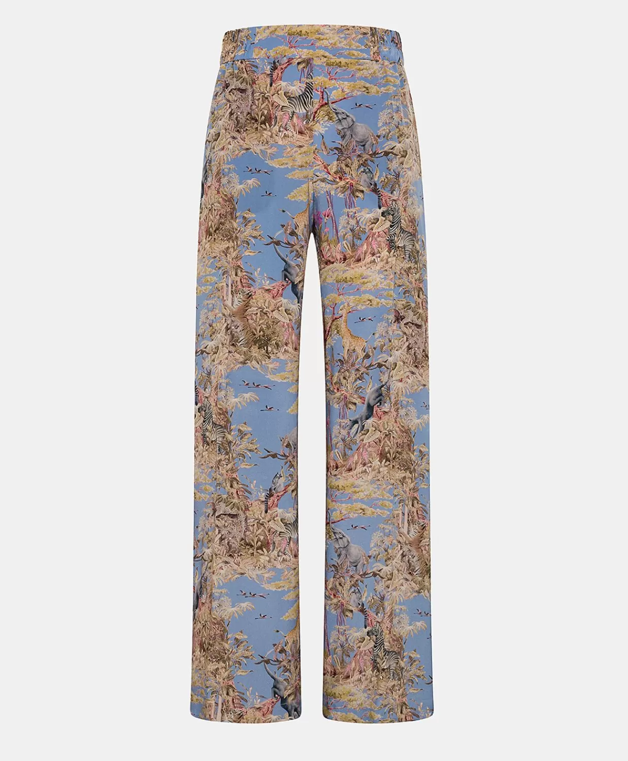 Pantaloni E Shorts>Momoni Pantaloni Baccarat In Crepe De Chine - Ceruleo Multicolor