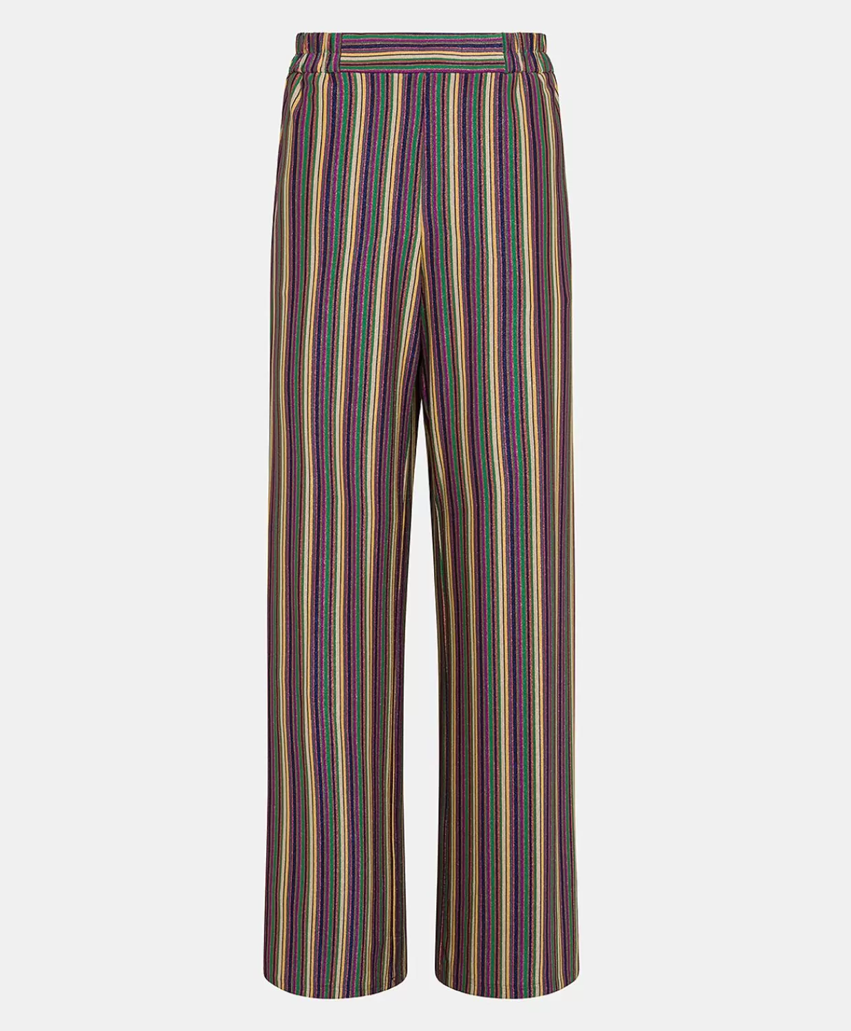 Pantaloni E Shorts>Momoni Pantaloni Baccarat In Jersey Lurex A Righe - Multicolor Verde