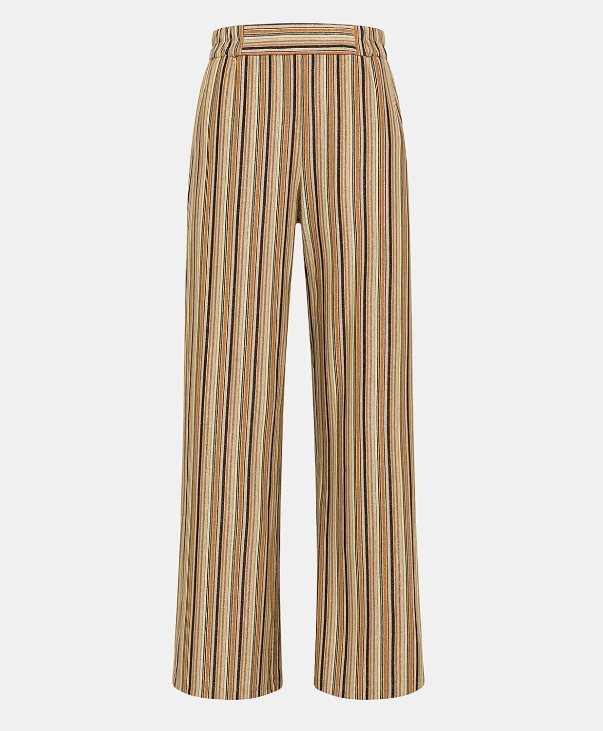 Pantaloni E Shorts>Momoni Pantaloni Baccarat In Jersey Lurex A Righe - Ruggine Multicolor