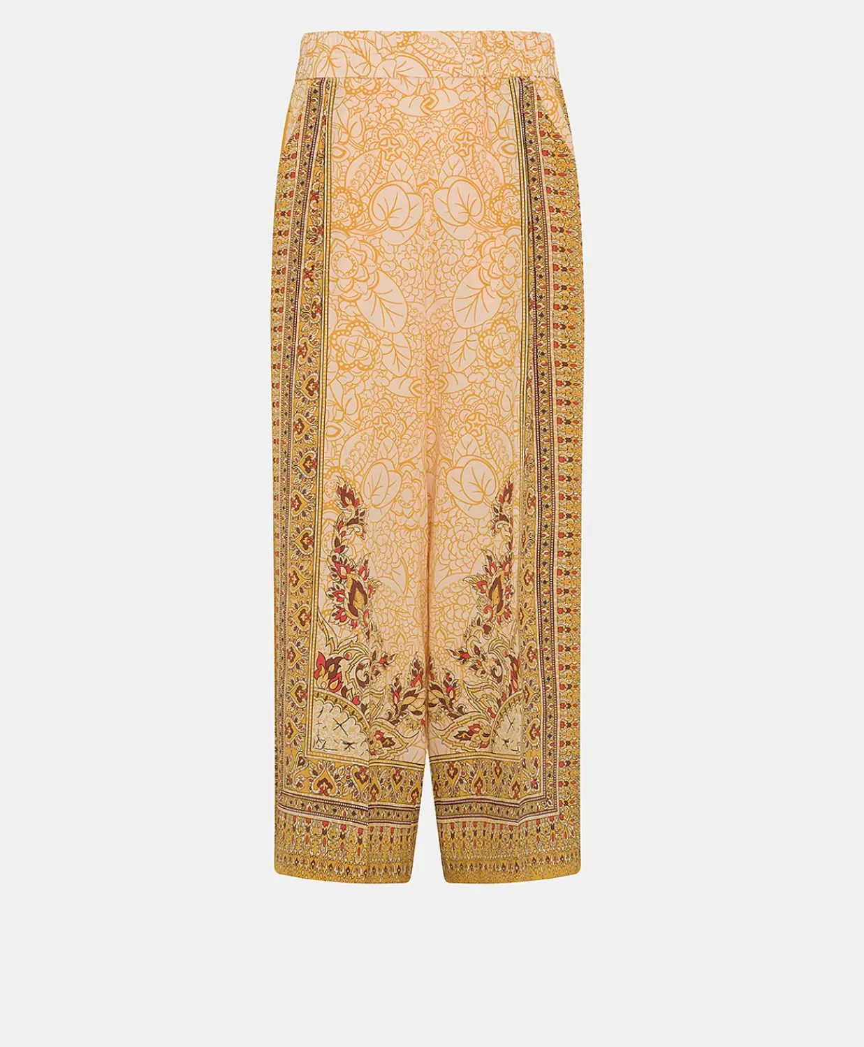 Pantaloni E Shorts>Momoni Pantaloni Boracay In Crepe De Chine - Bruciato/Multicolor
