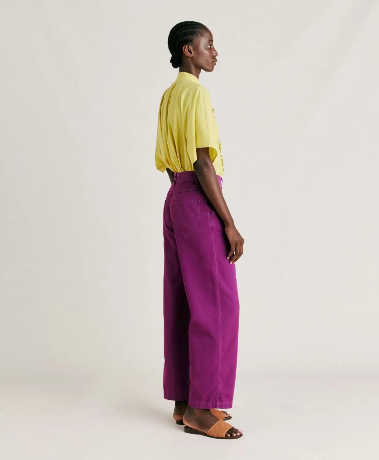 Pantaloni E Shorts>Momoni Pantaloni Fucsia Bis In Gabardina - Ciclamino