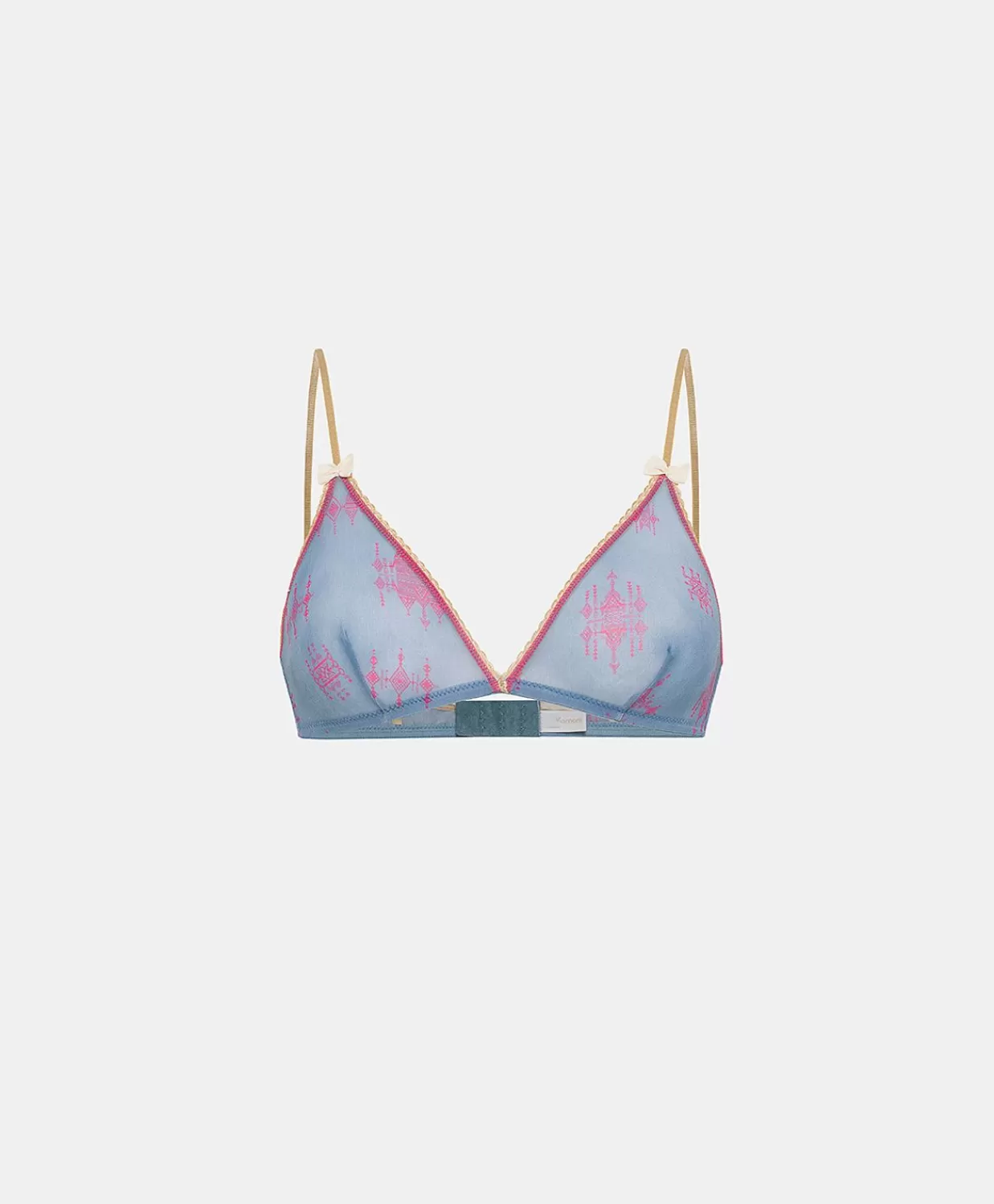 Reggiseni>Momoni Reggiseno Amethist In Nylon Stampato - Bluette/Fucsia