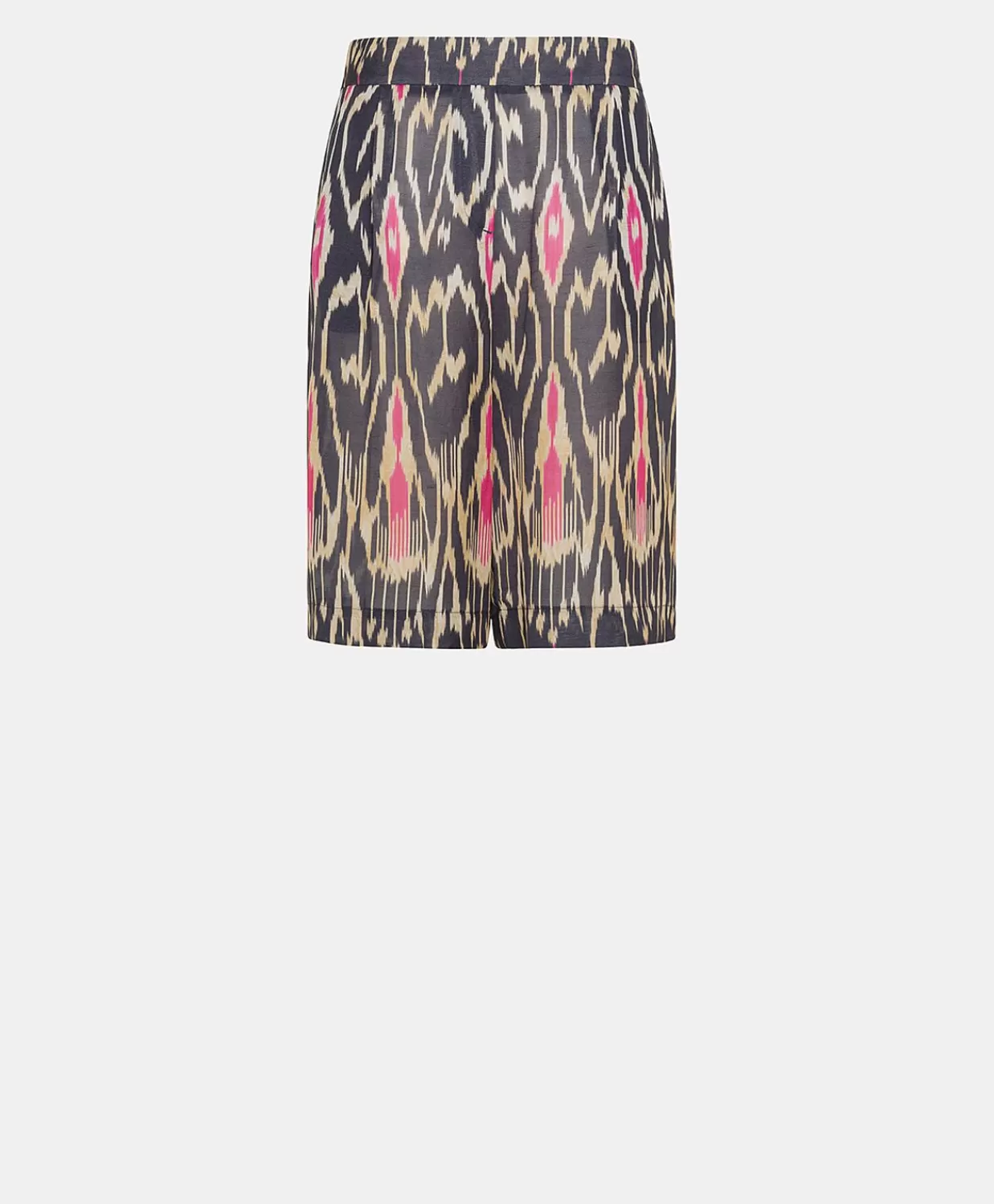 Completi E Talleur>Momoni Short Nina In Viscosa Lino - Multicolor Blu